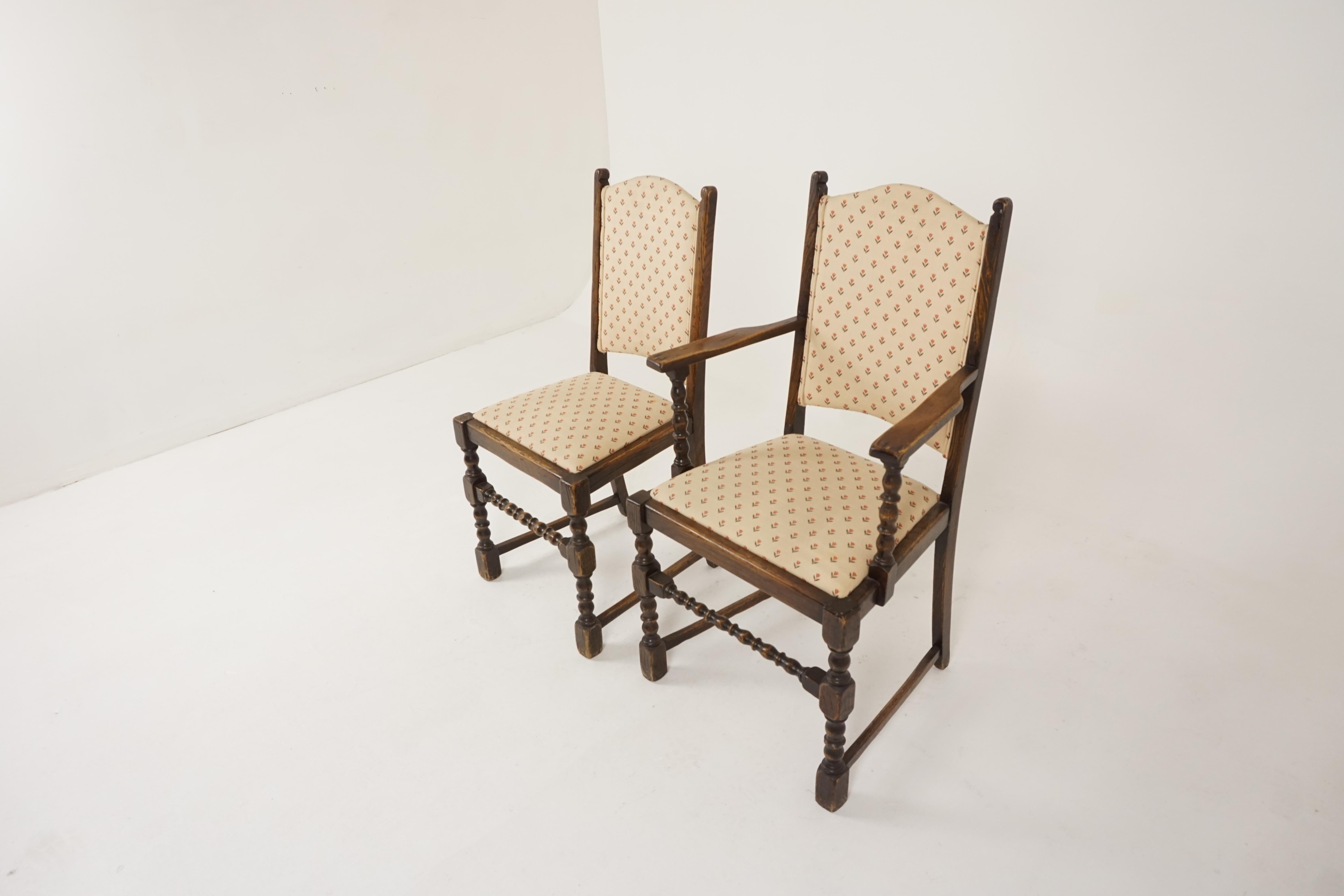 Scottish Set of 8 Oak Dining Chairs by Jaycee Brighton Sussex England, 1960, B2322