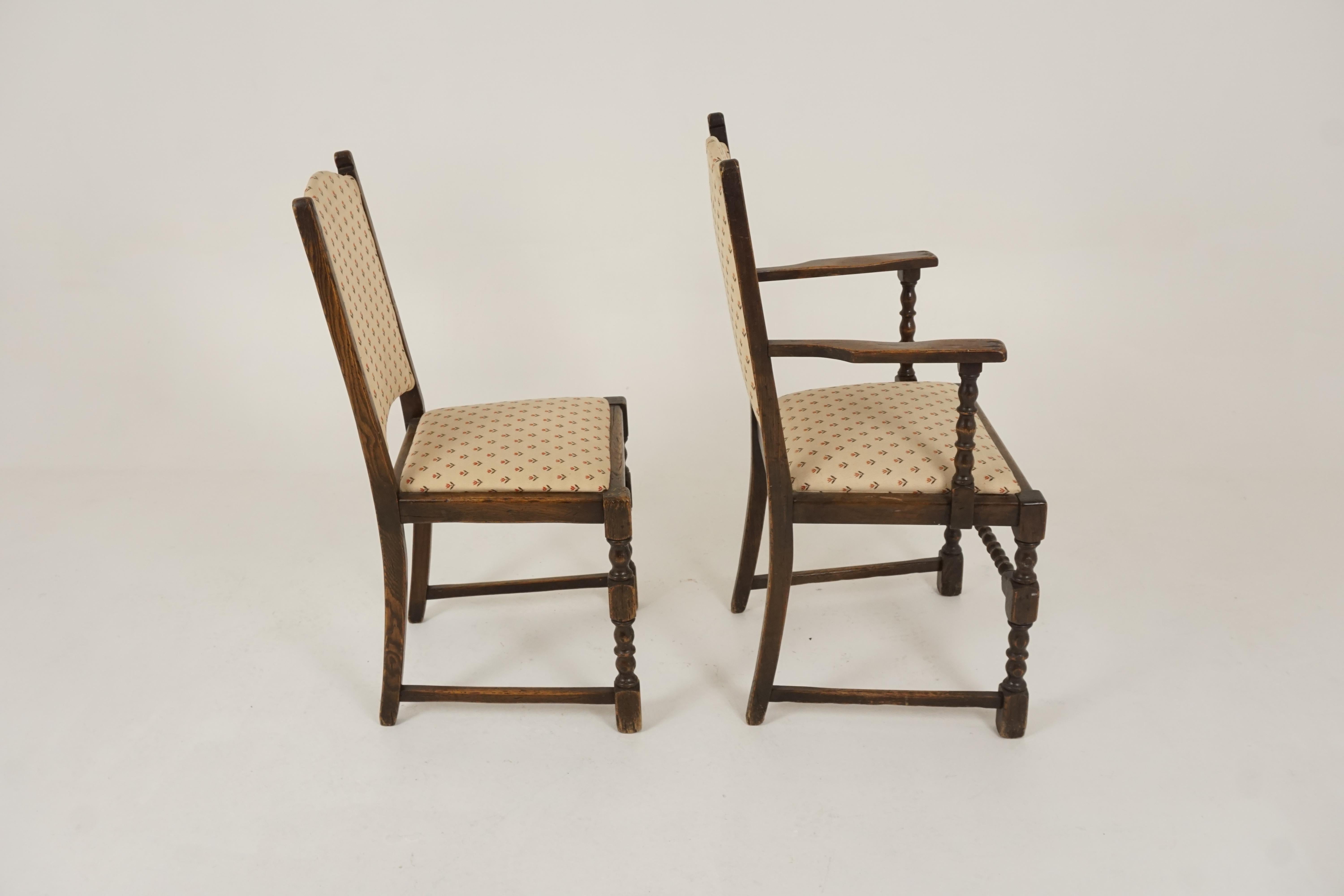 Hand-Crafted Set of 8 Oak Dining Chairs by Jaycee Brighton Sussex England, 1960, B2322