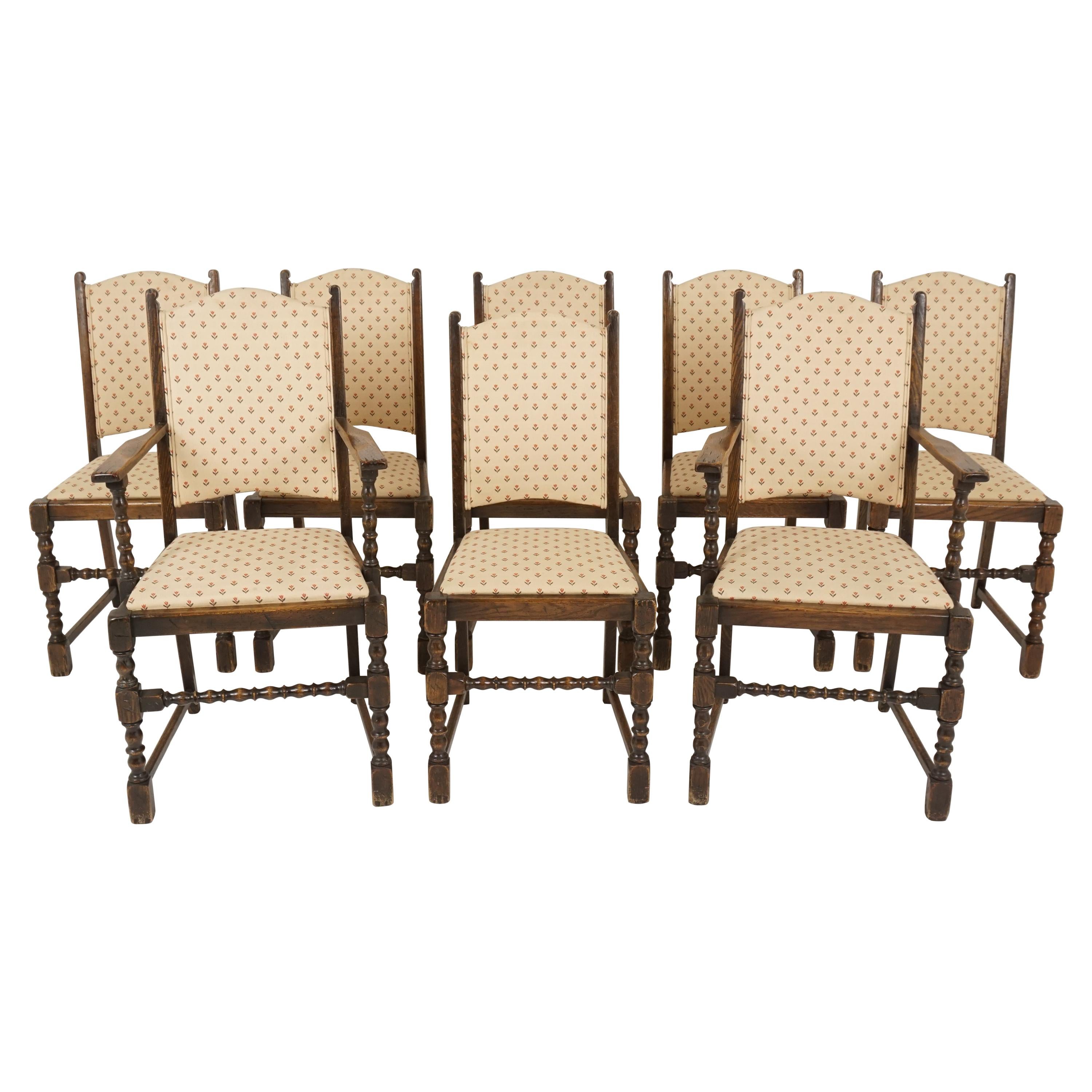 Set of 8 Oak Dining Chairs by Jaycee Brighton Sussex England, 1960, B2322