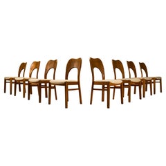 Set of 8 Oak Dining Chairs in the Style of Niels Koefoed, Denmark, 1960s