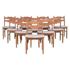 Juego de 8 sillas de comedor danesas de mediados de siglo en Oak, atribuidas a Henning Kjaernulf