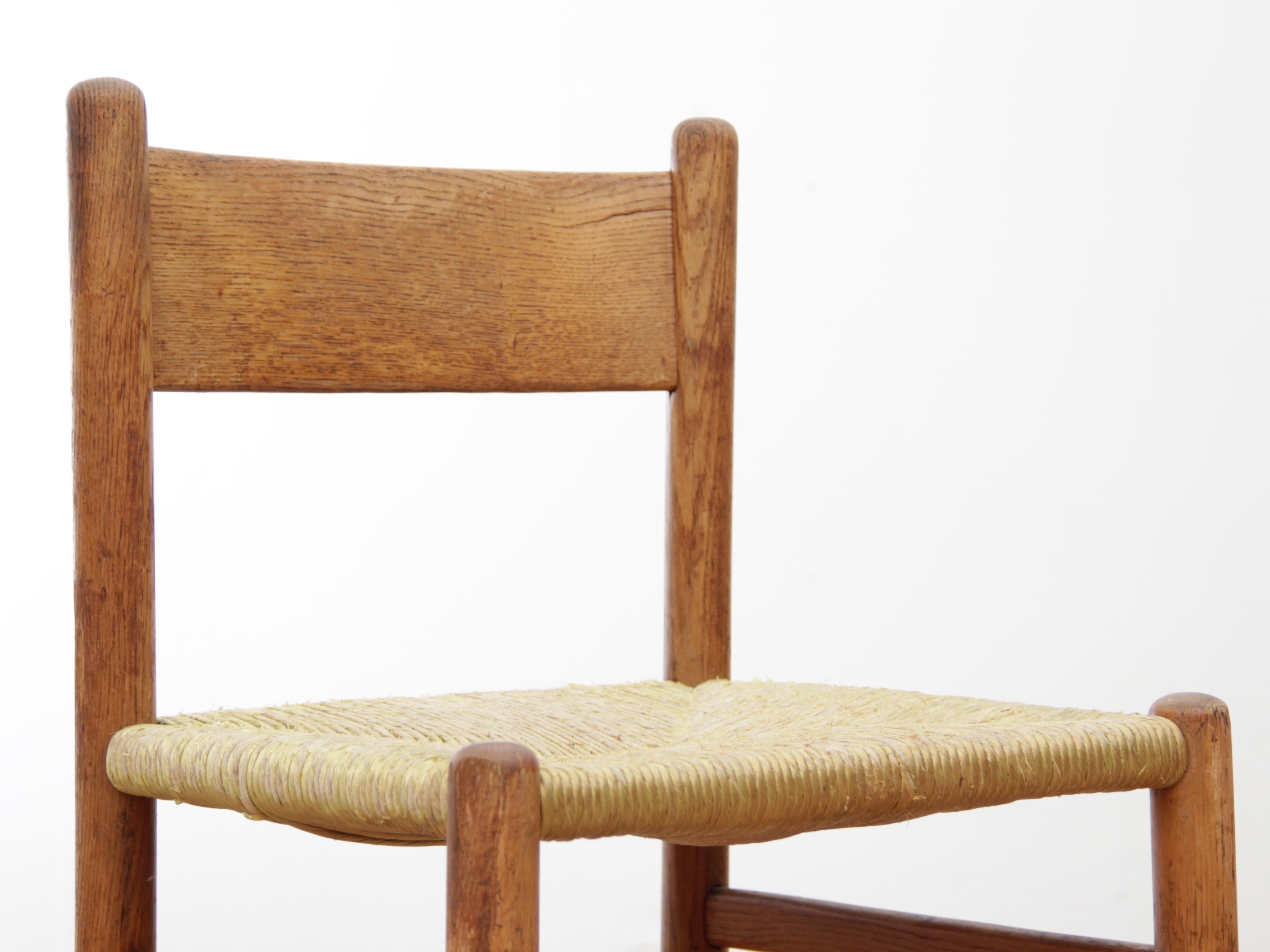 Set of 8 Oak and Rush Dining Chairs by Johan Van Heuvel for Ad Vorm, 1960s 4