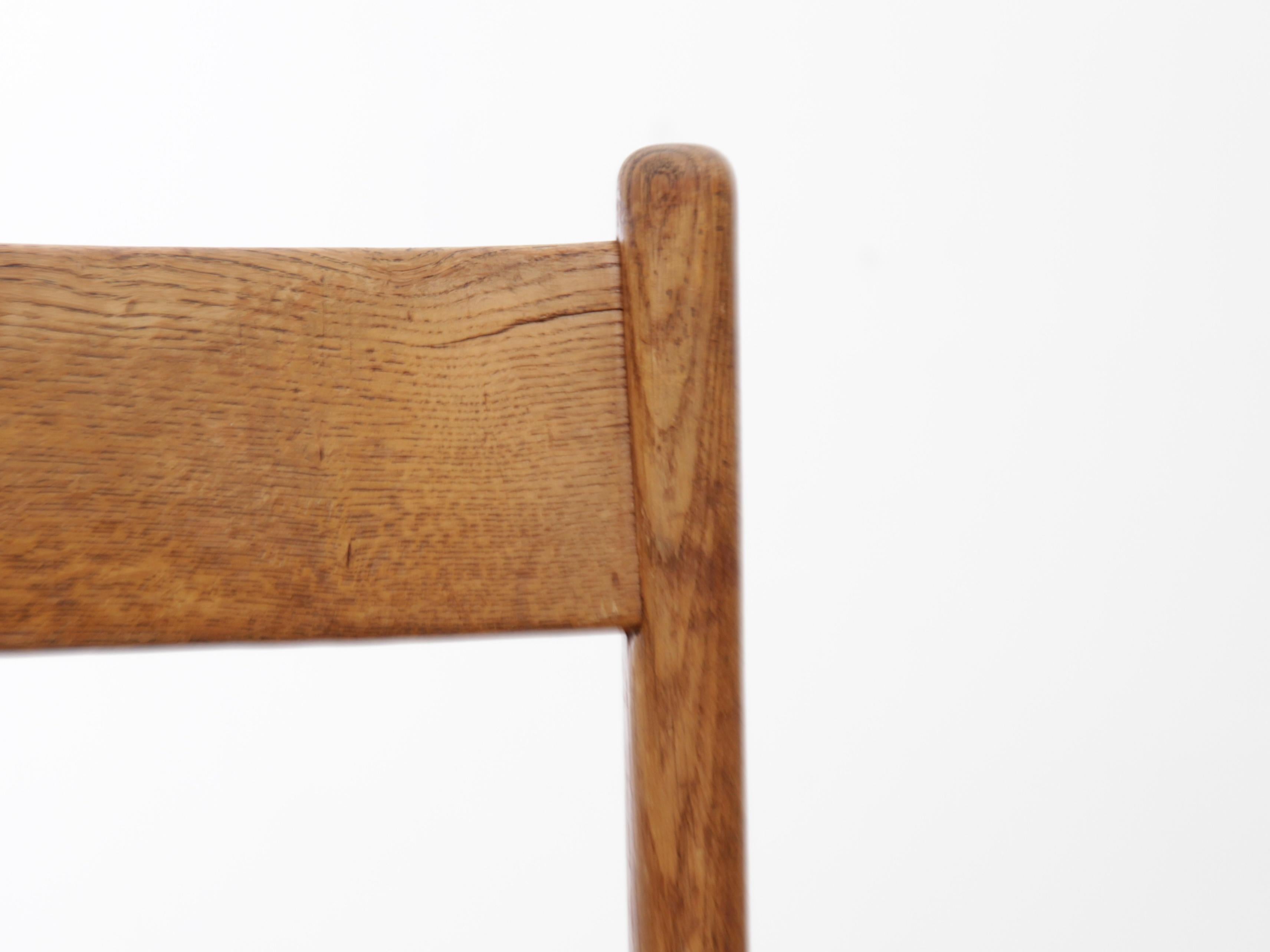 Set of 8 Oak and Rush Dining Chairs by Johan Van Heuvel for Ad Vorm, 1960s 3