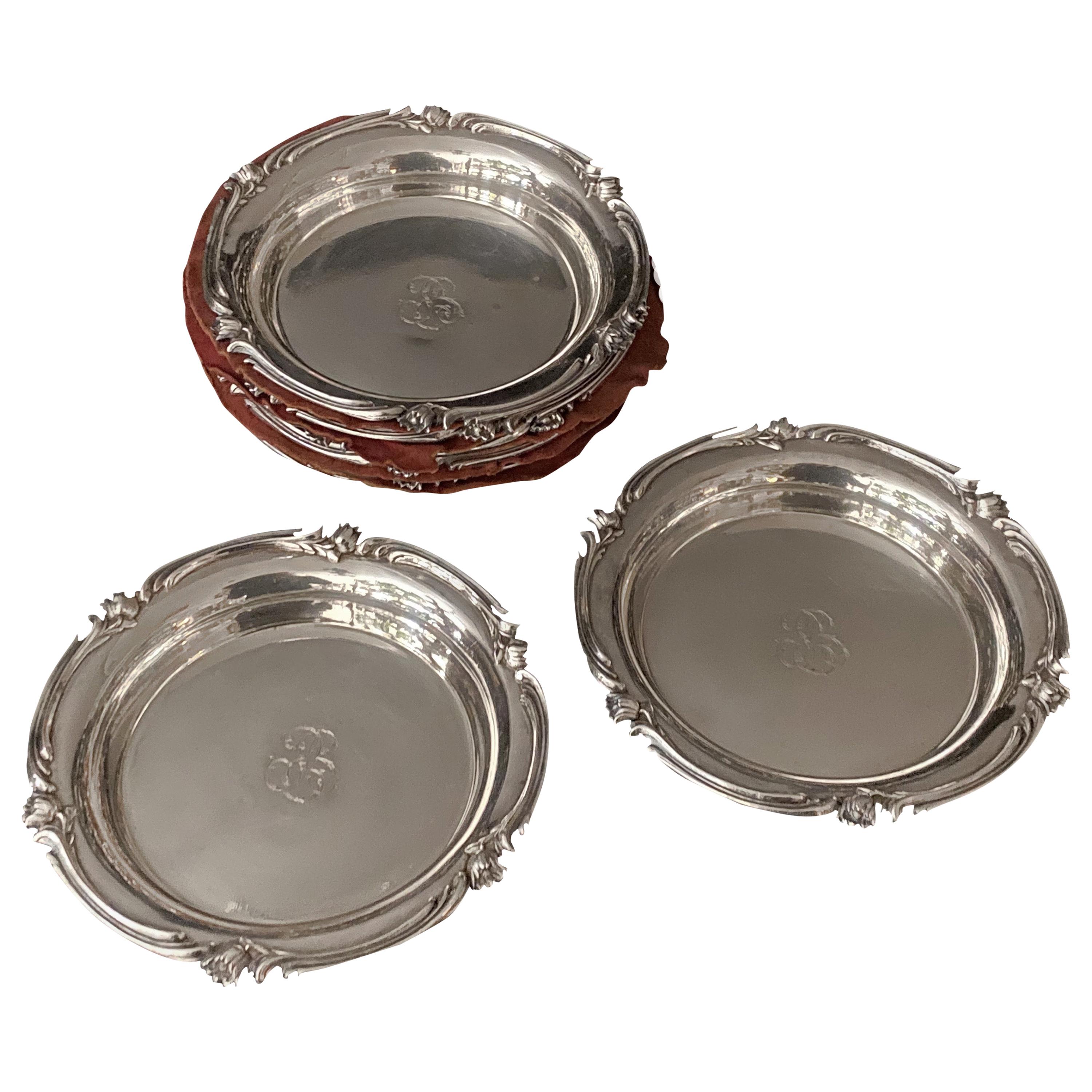 Set of 8 Old Christofle Coaster silver Plated, 19th Century