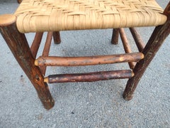 Set di 8 sedie da pranzo Adirondack in stile Old Hickory con sedute e cuscini intrecciati