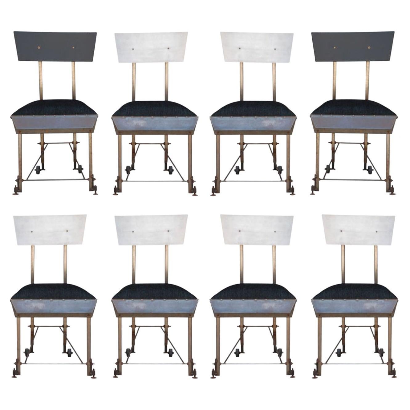 Set von 8 modernistischen Esszimmerstühlen, Unikat