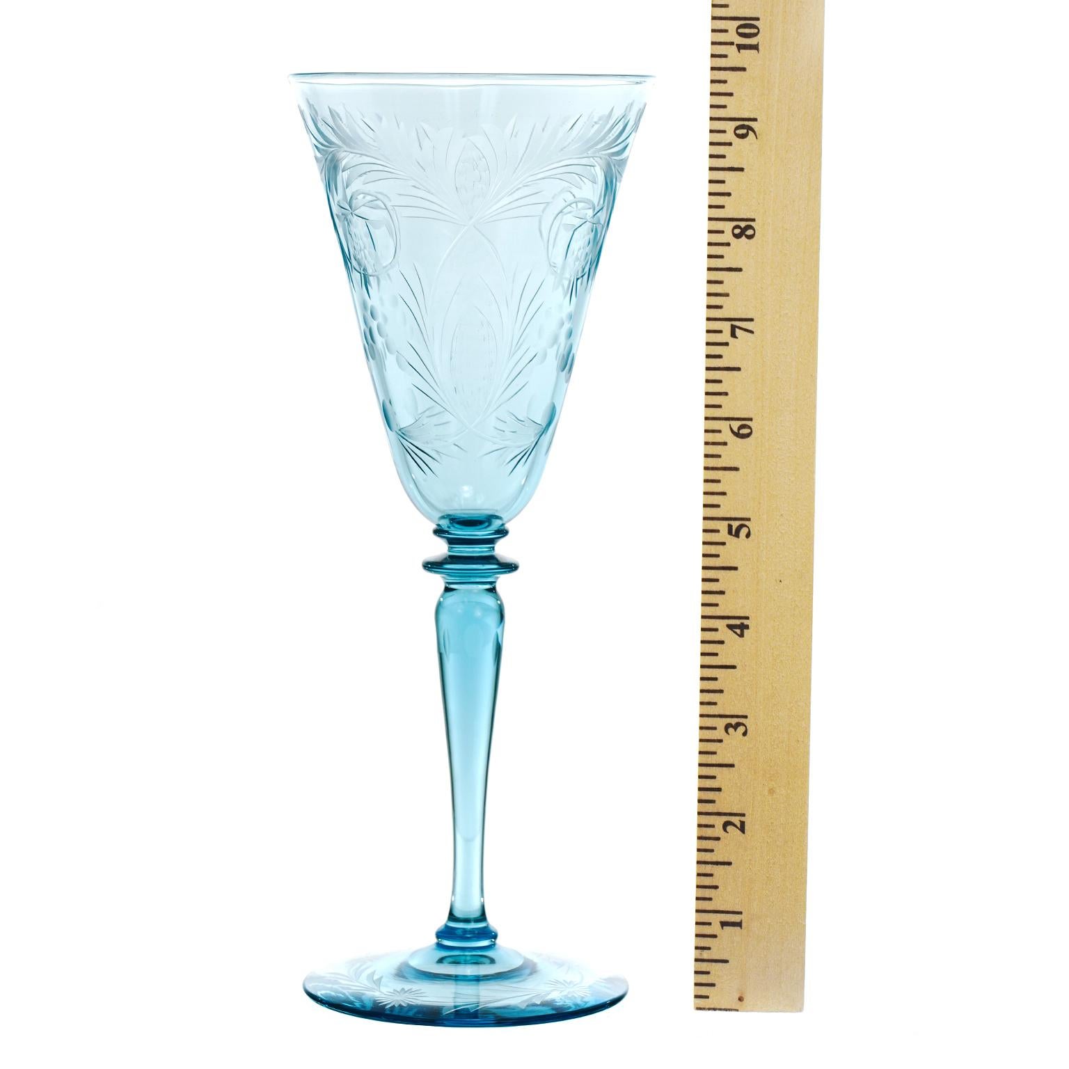 Crystal Set of 8 One-of-a-kind Steuben Goblets