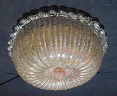 Set of 8 Opalescent Murano Flush Mounts