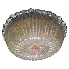 Set of 8 Opalescent Murano Flush Mounts
