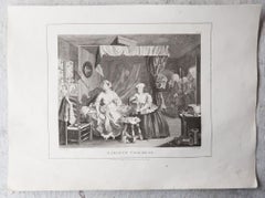 Set of 8 Original Antique Prints After William Hogarth, "Harlot's Progress" 1807