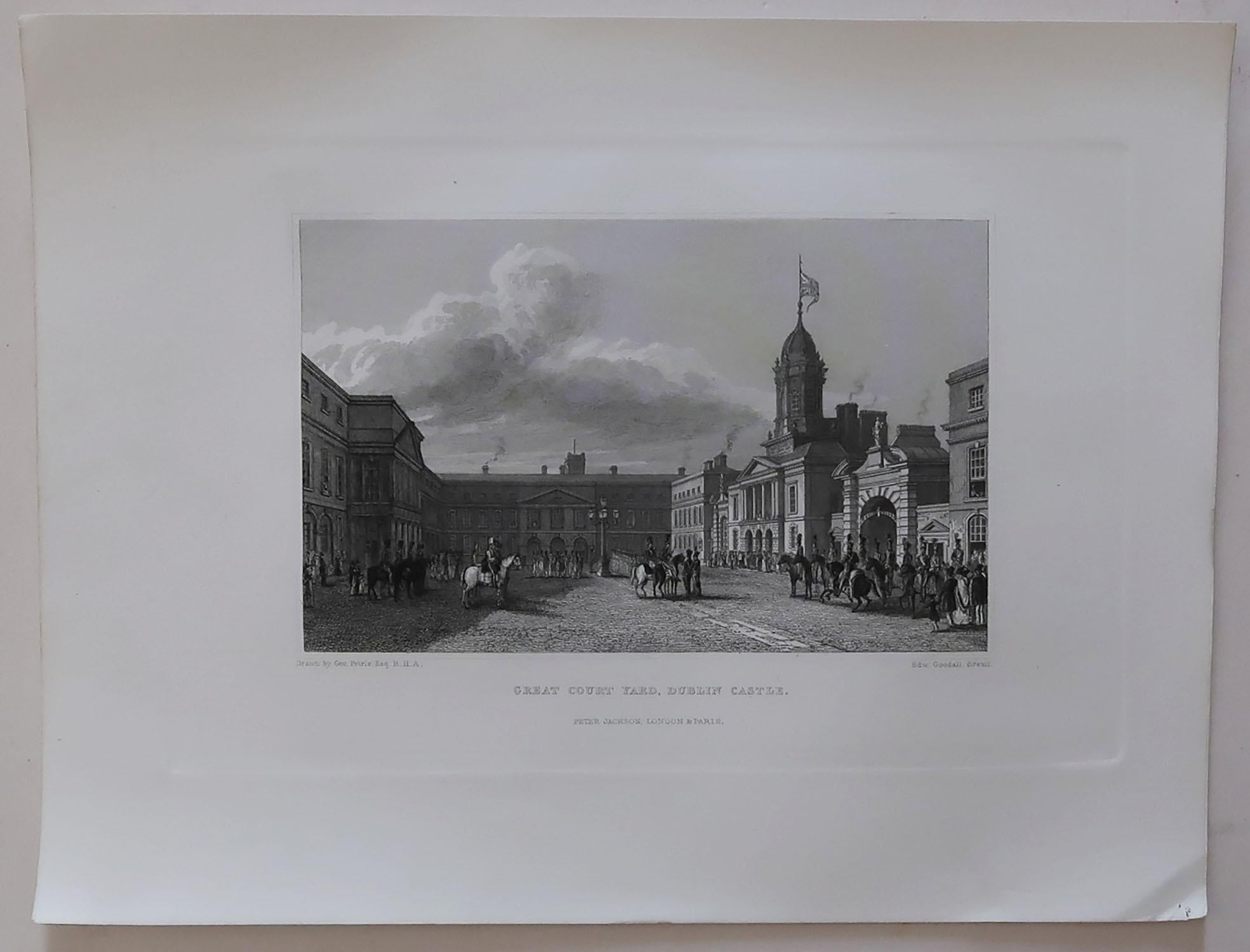 Georgian Set of 8 Original Antique Prints of Dublin, Ireland, circa 1830