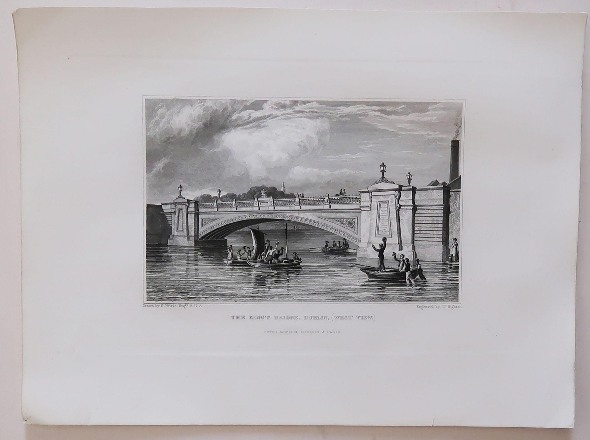 Other Set of 8 Original Antique Prints of Dublin, Ireland, circa 1830