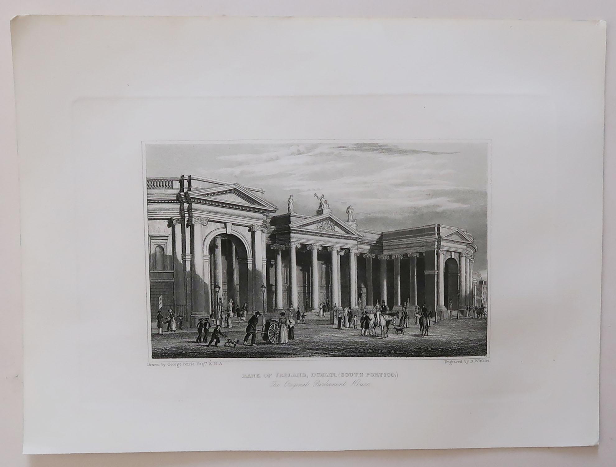 Mid-19th Century Set of 8 Original Antique Prints of Dublin, Ireland, circa 1830