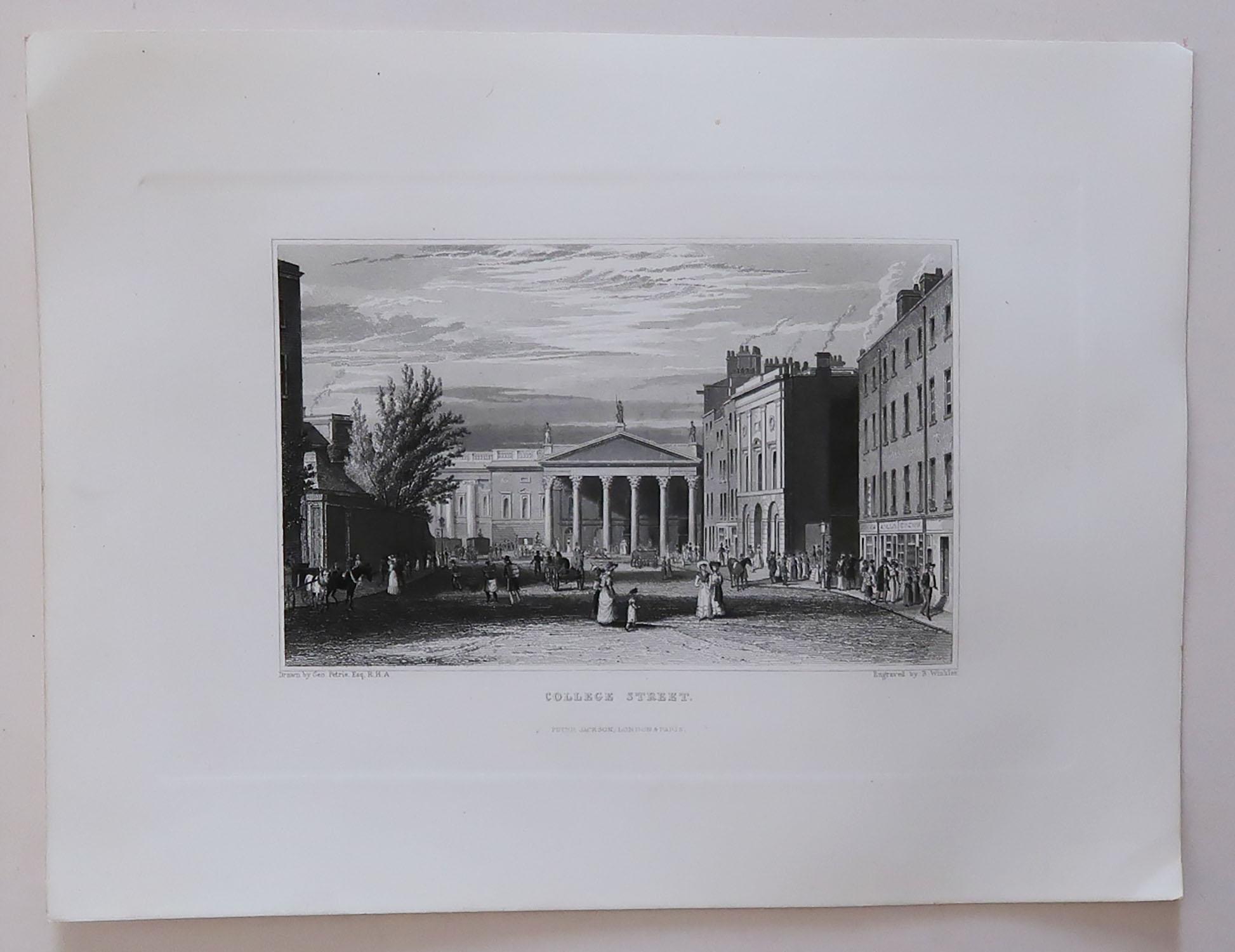 Paper Set of 8 Original Antique Prints of Dublin, Ireland, circa 1830