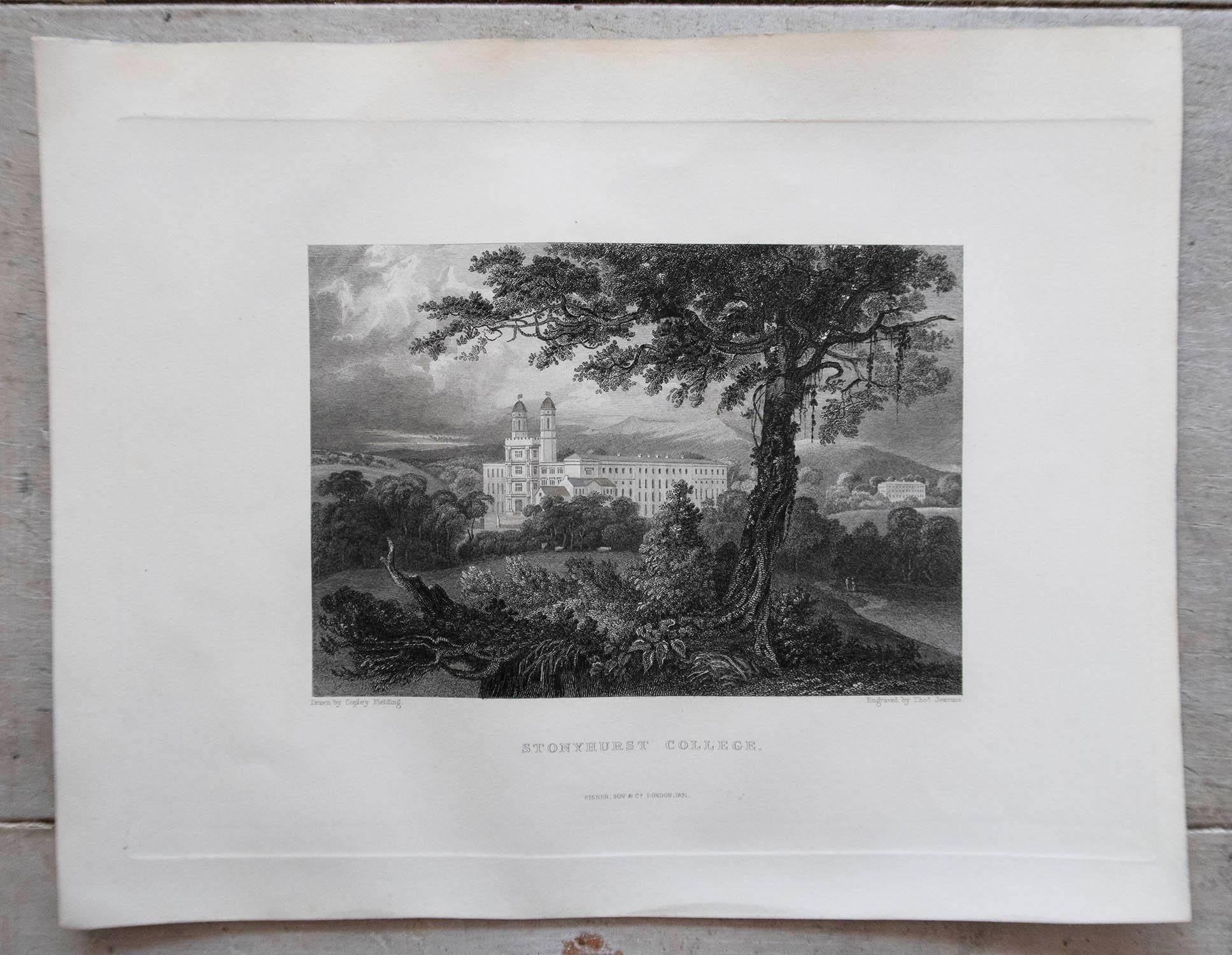 Conjunto de 15 Grabados Antiguos Originales de Casas de Campo y Jardines Ingleses, C.1830 3