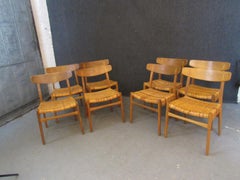 Juego de 8 sillas originales Hans Wegner de roble CH23 de Carl Hansen & Son