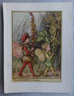 Set of 8 Original Vintage Flower Fairy Prints, circa 1930
