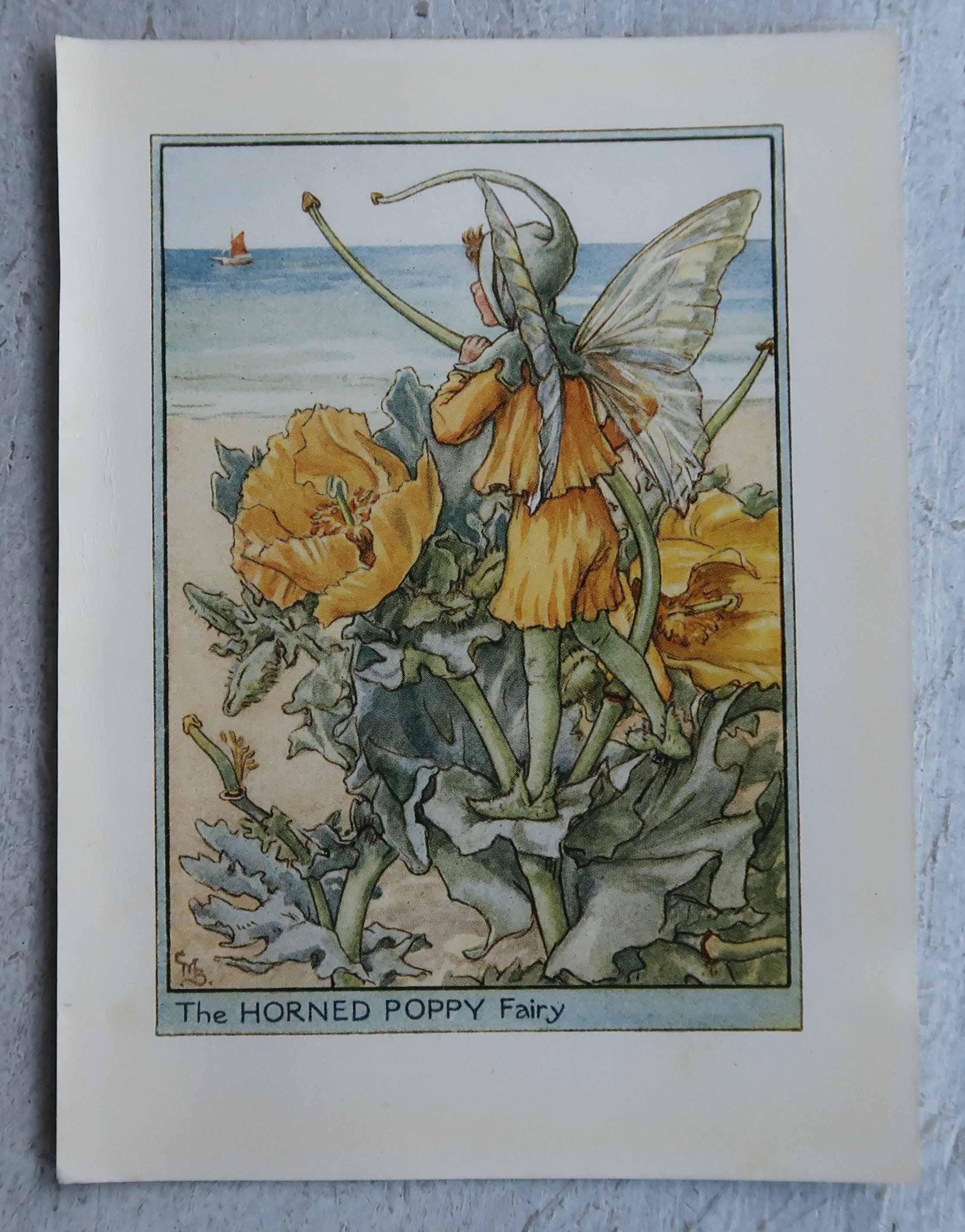 Set di 8 stampe originali di fate dei fiori d'epoca, circa 1930 In condizioni buone in vendita a St Annes, Lancashire