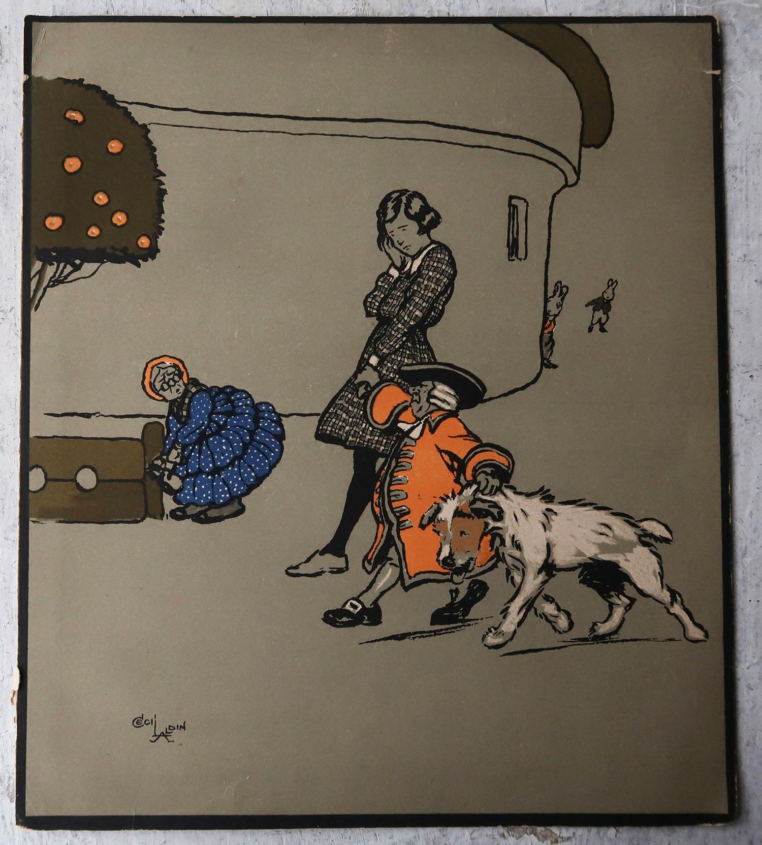 Anglais Ensemble de 8 estampes vintage originales d'après Cecil Aldin, chiens et lapins, vers 1920 en vente