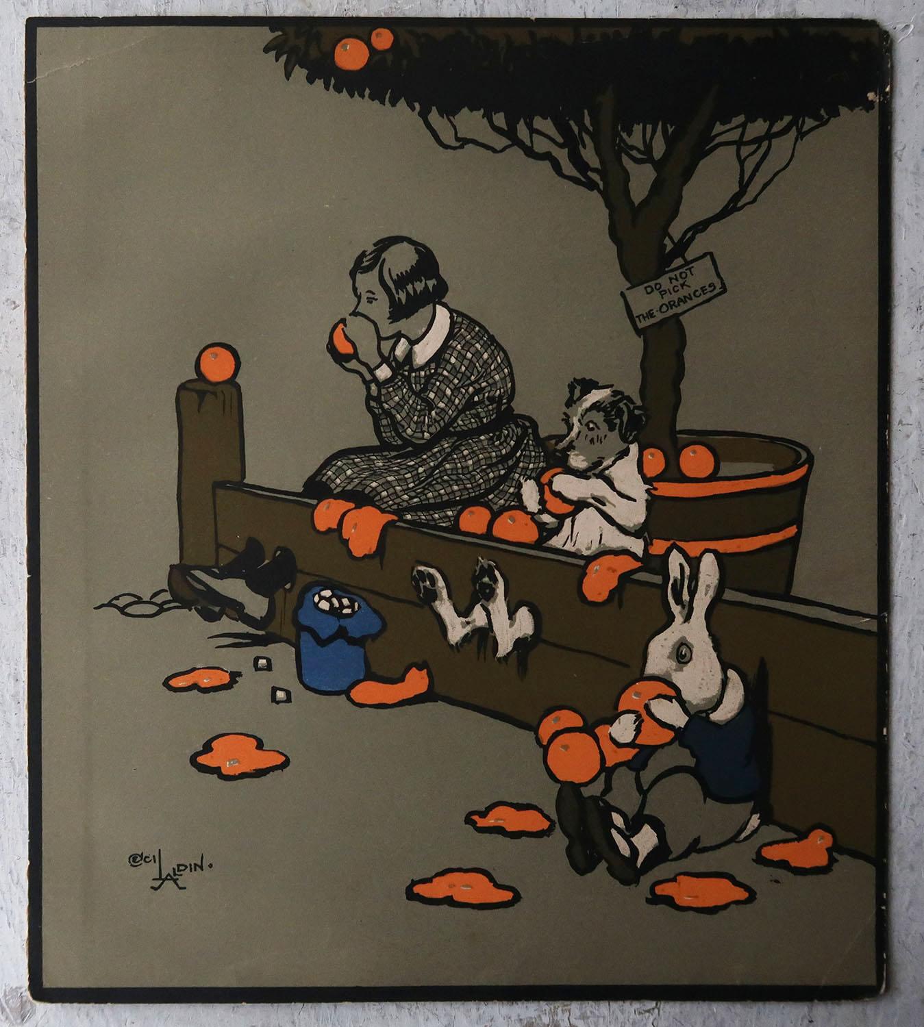 20ième siècle Ensemble de 8 estampes vintage originales d'après Cecil Aldin, chiens et lapins, vers 1920 en vente