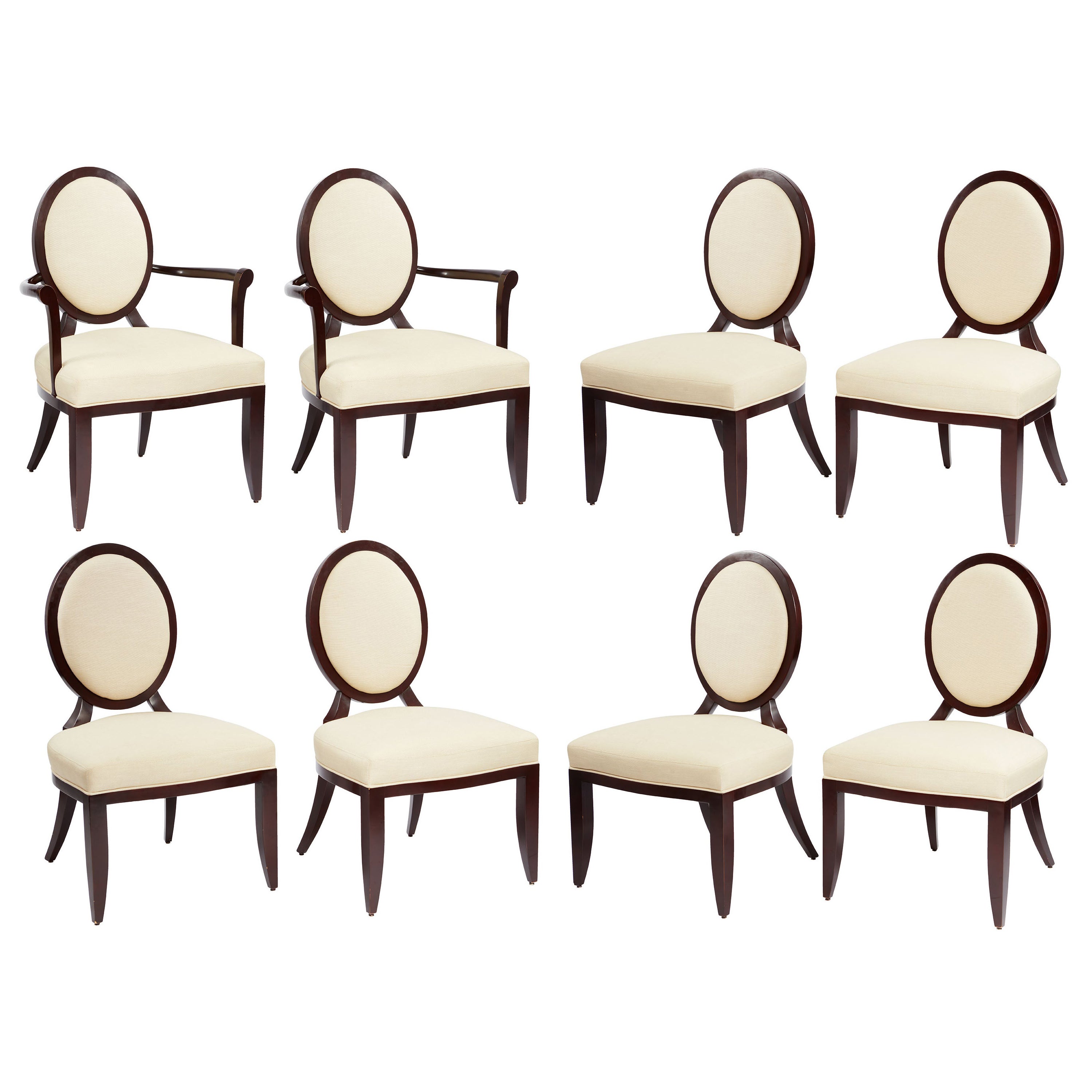 Set of 8 "Oval X" Dining Chairs by Barbara Barry for Baker For Sale