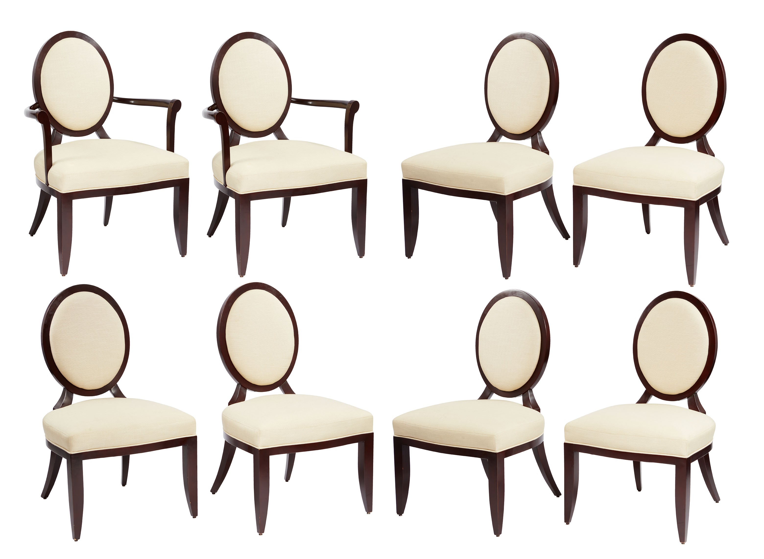 Ensemble de 8 chaises de salle à manger "Oval X" par Barbara Barry pour Baker en vente
