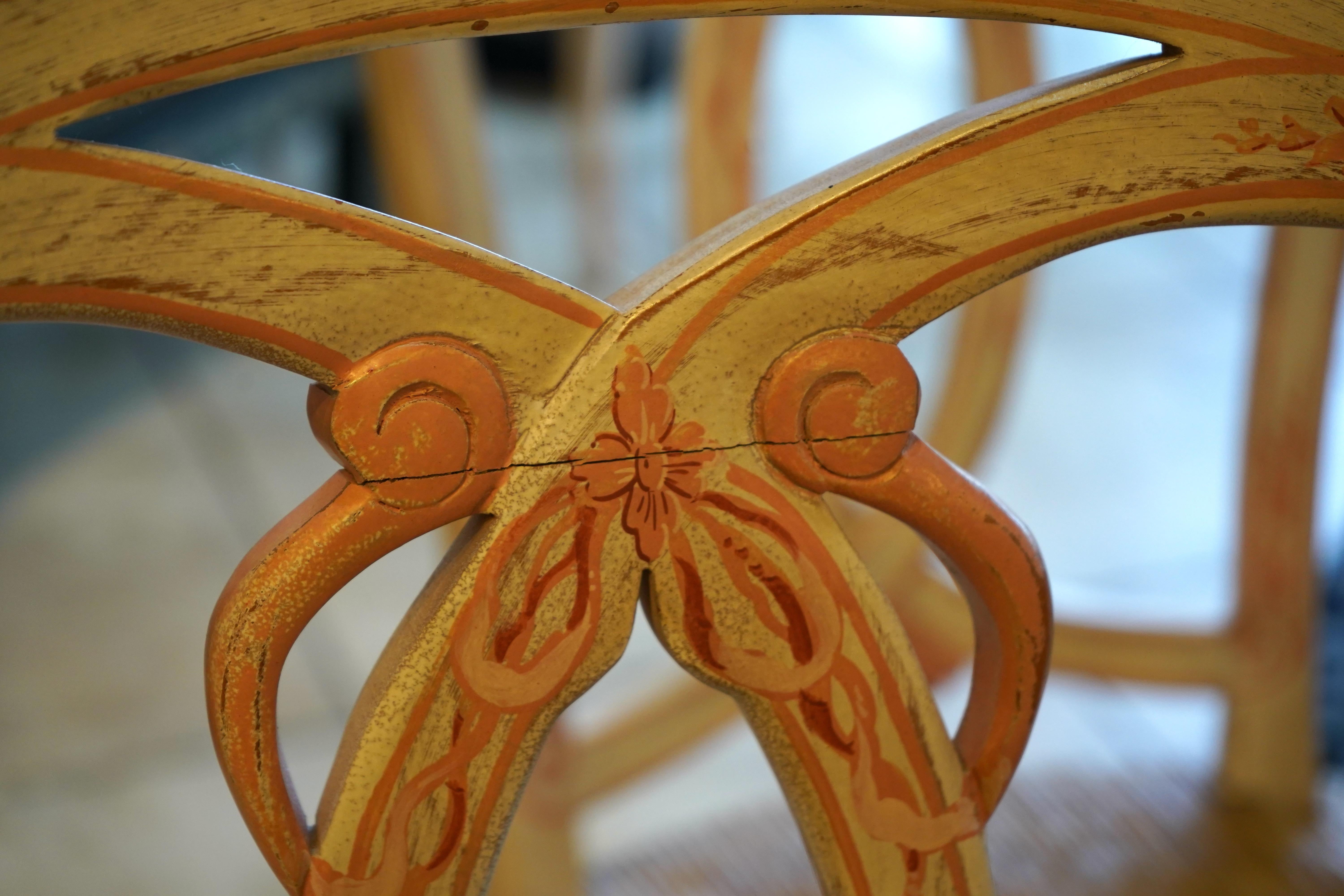 Conjunto de 8 Sillas Sentadas Pintadas de Estilo French Rococo Provincial en venta 8