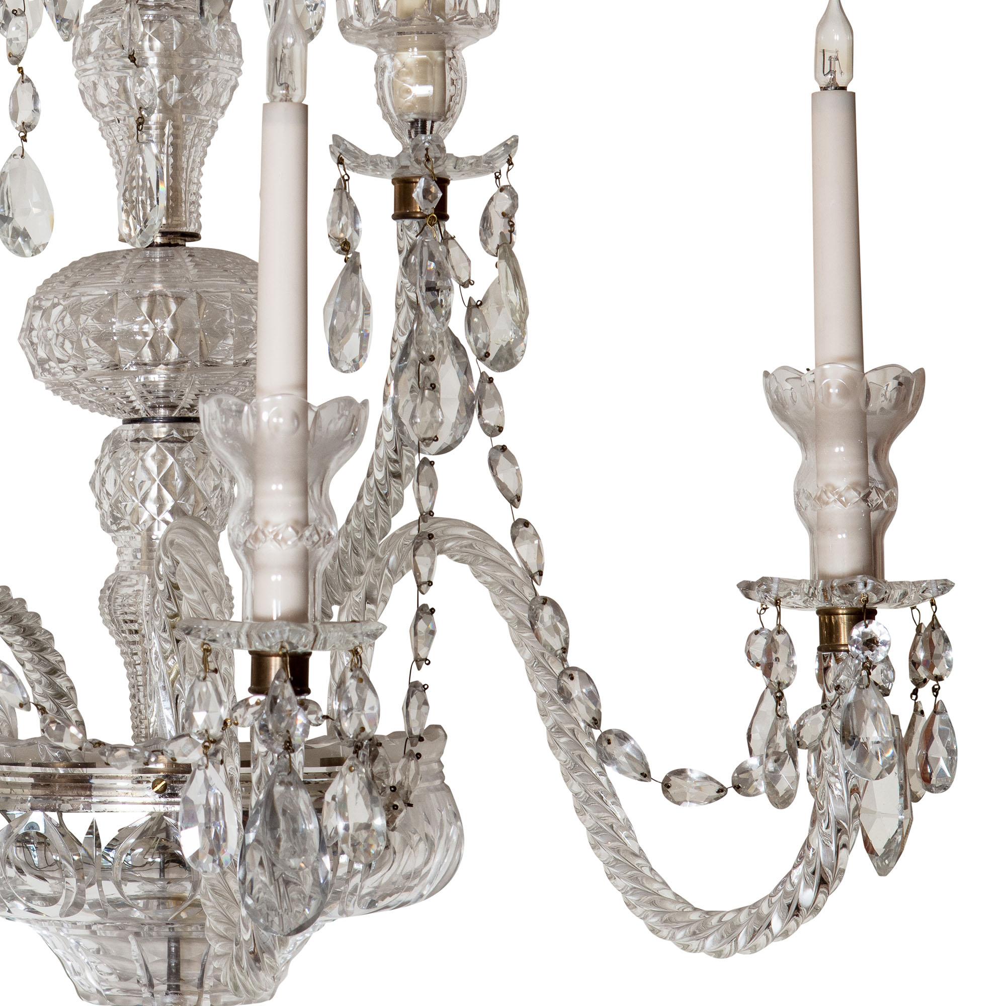 Victorian A Pair of Palatial 19th Century Cut Glass Five-Light Wall Lights For Sale