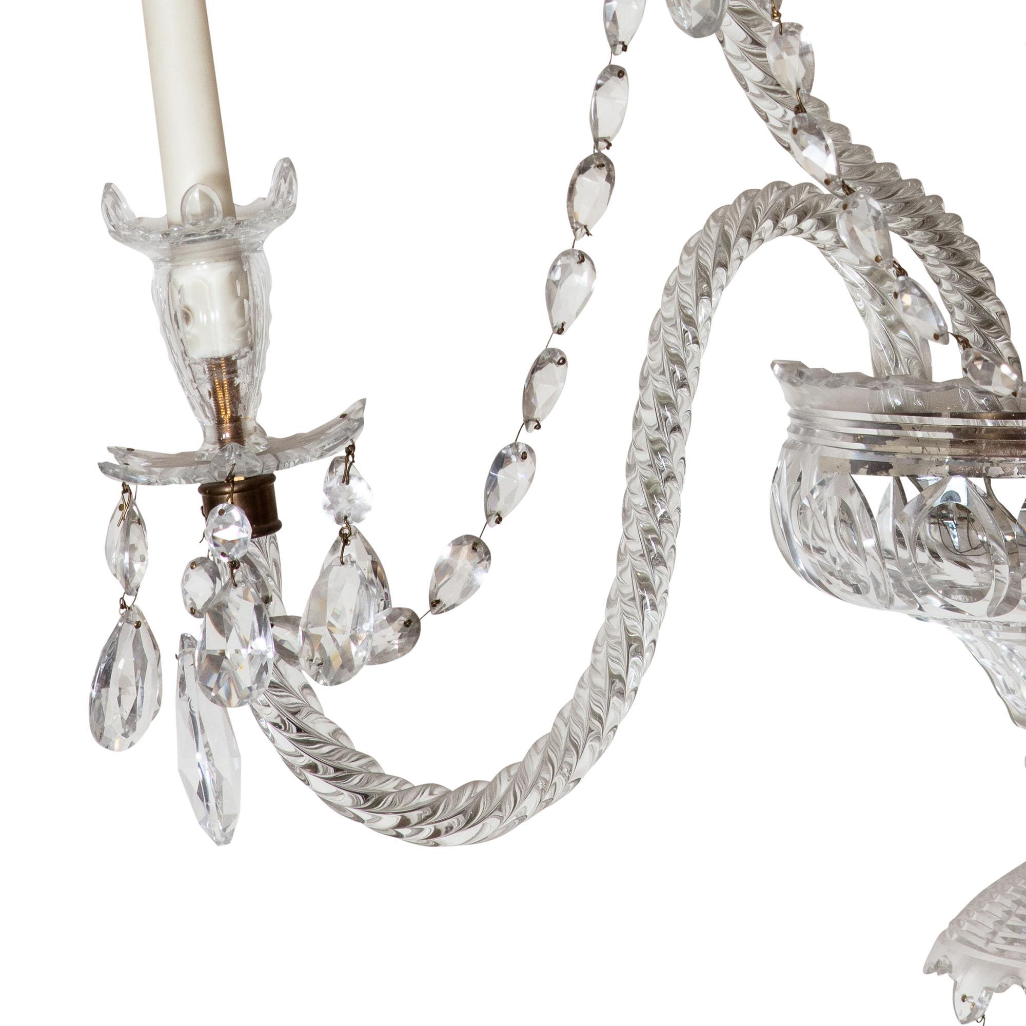 English A Pair of Palatial 19th Century Cut Glass Five-Light Wall Lights For Sale