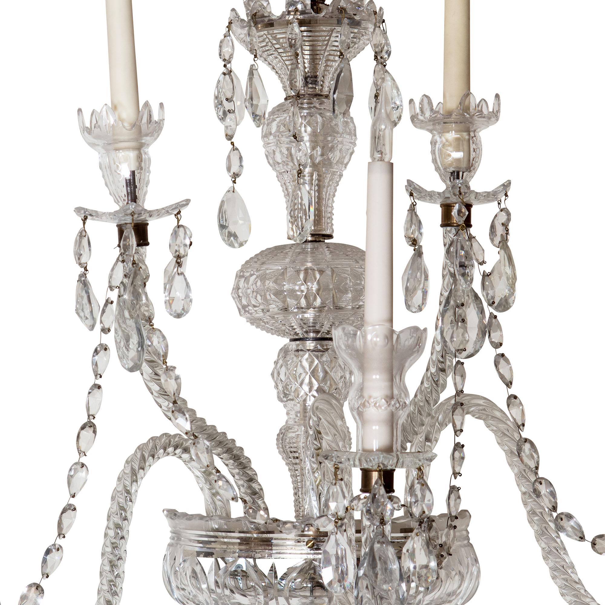A Pair of Palatial 19th Century Cut Glass Five-Light Wall Lights In Good Condition For Sale In London, by appointment only