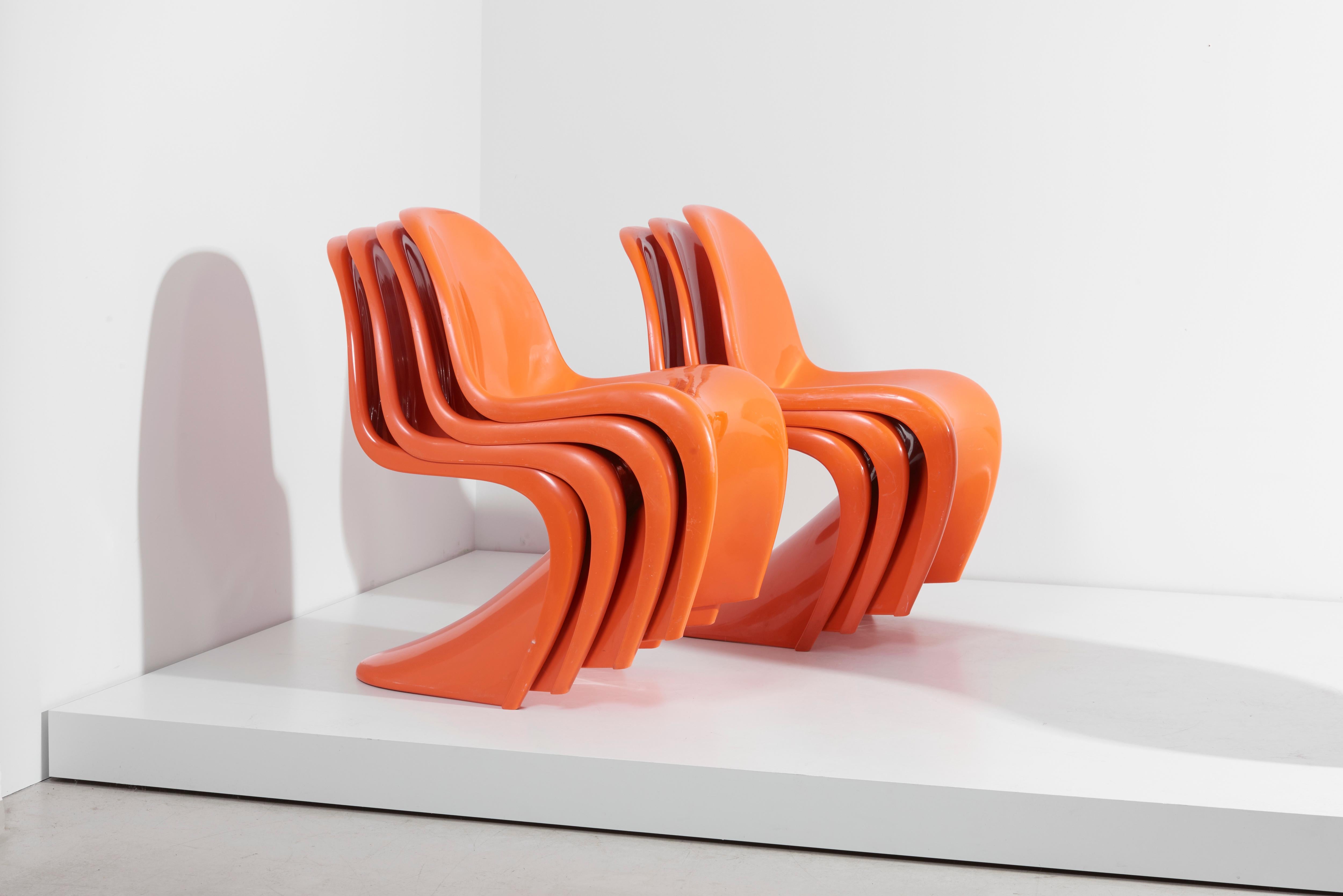Set of 8 Panton Chairs by Verner Panton for Fehlbaum / Herman Miller 6