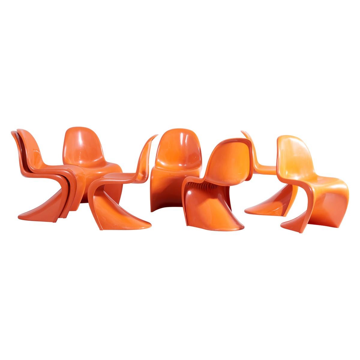 Set of 8 Panton Chairs by Verner Panton for Fehlbaum / Herman Miller