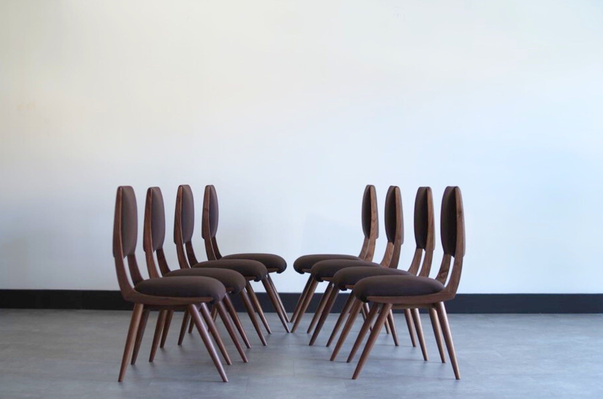 Set of 8 Parisiano Dining Chairs in Natural Walnut