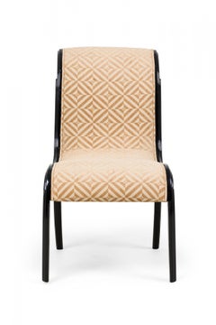 Set of 8 Paul Frankl Continental Ebonized & Upholstered "Skyscraper" Side Chairs