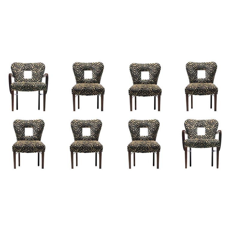 Paul Frankl Chairs 4 For At 1stdibs, Haines Cut Out Dining Chair Velvet Upholstered Black