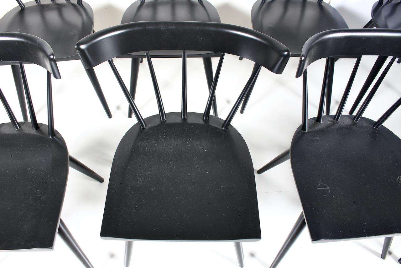 Set of 10 Paul McCobb Planner Group Model 1531 Black Side Chairs, 1950s For Sale 2