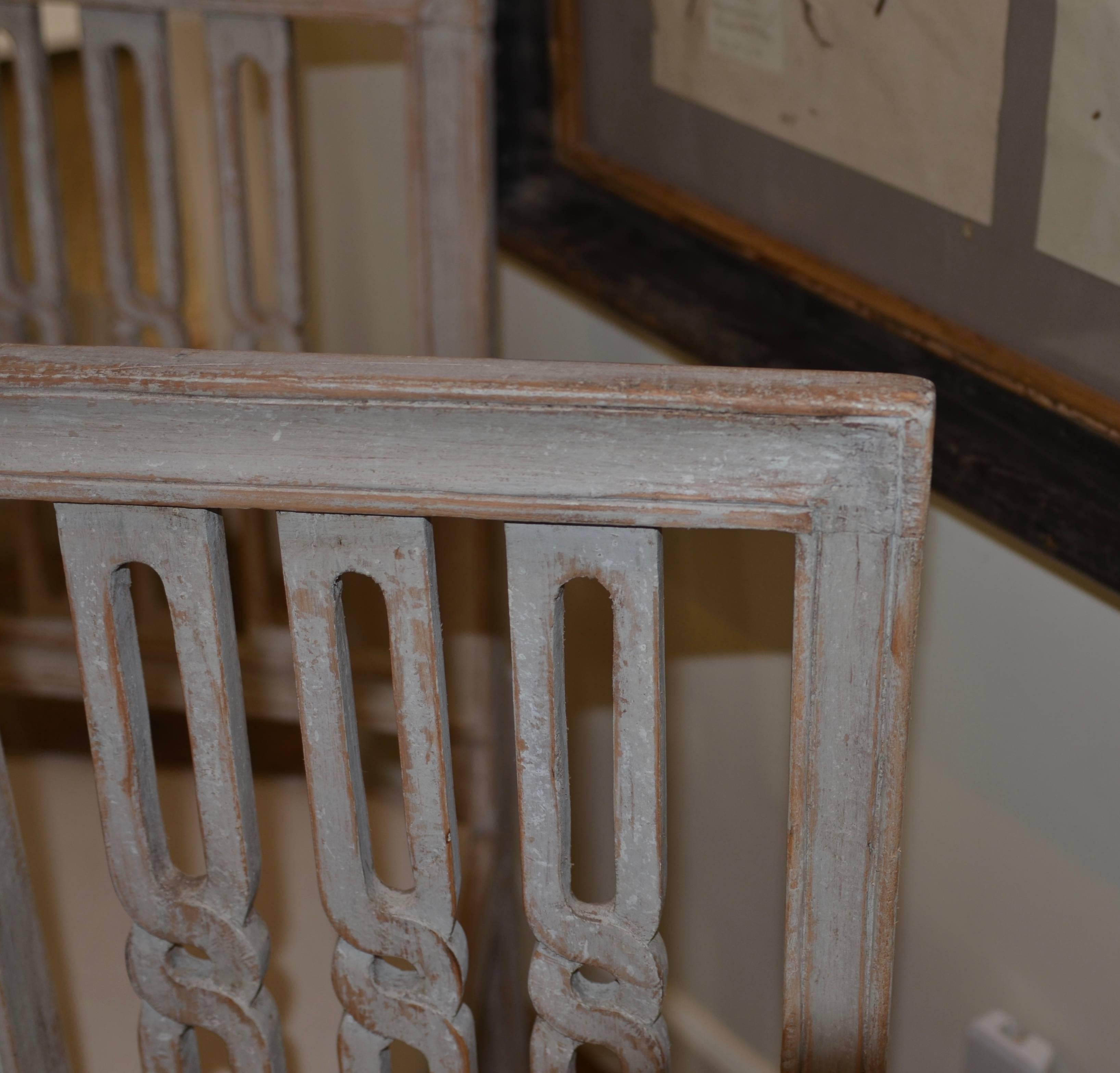 Set of Eight Period Swedish Gustavian Dining Chairs For Sale 5