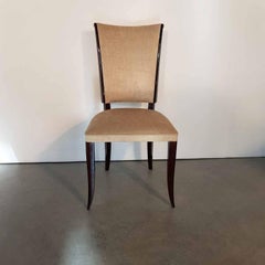 Set of 8 Pieces French Art Deco Dark Walnut Dining Chairs