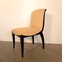 Set of 8 Pieces French Art Deco Dark Walnut Dining Chairs