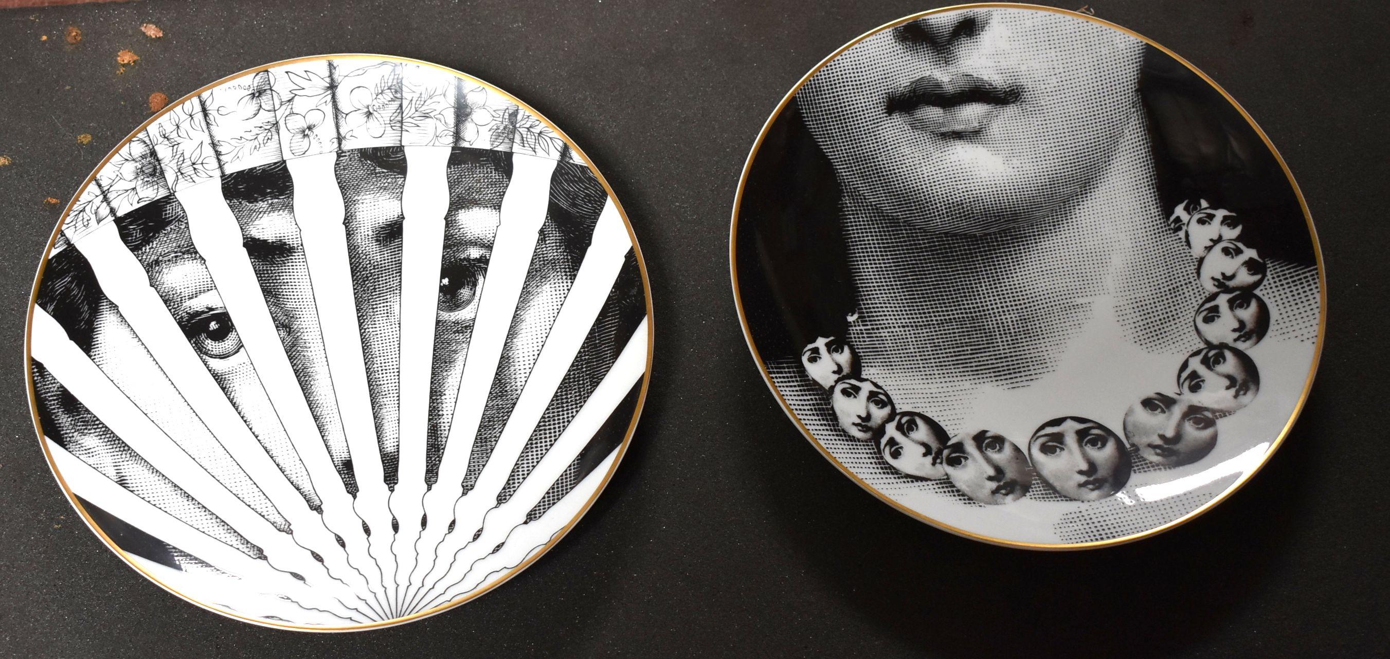 Mid-Century Modern Set of 8 Piero Fornasetti Plates for Rosenthal