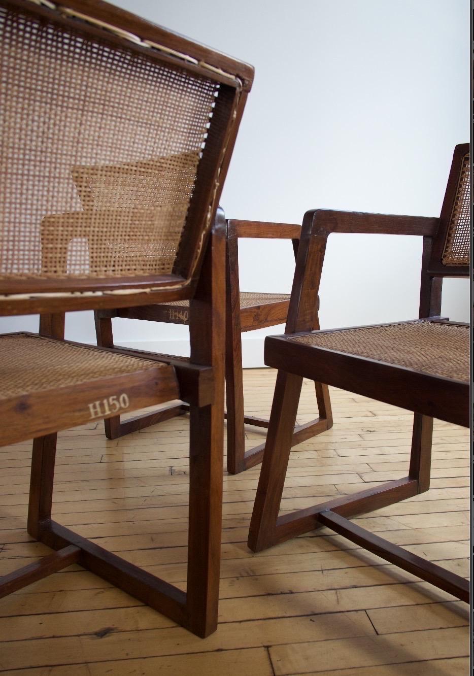 Set of 8 Pierre Jeanneret “Box” Armchairs For Sale 3