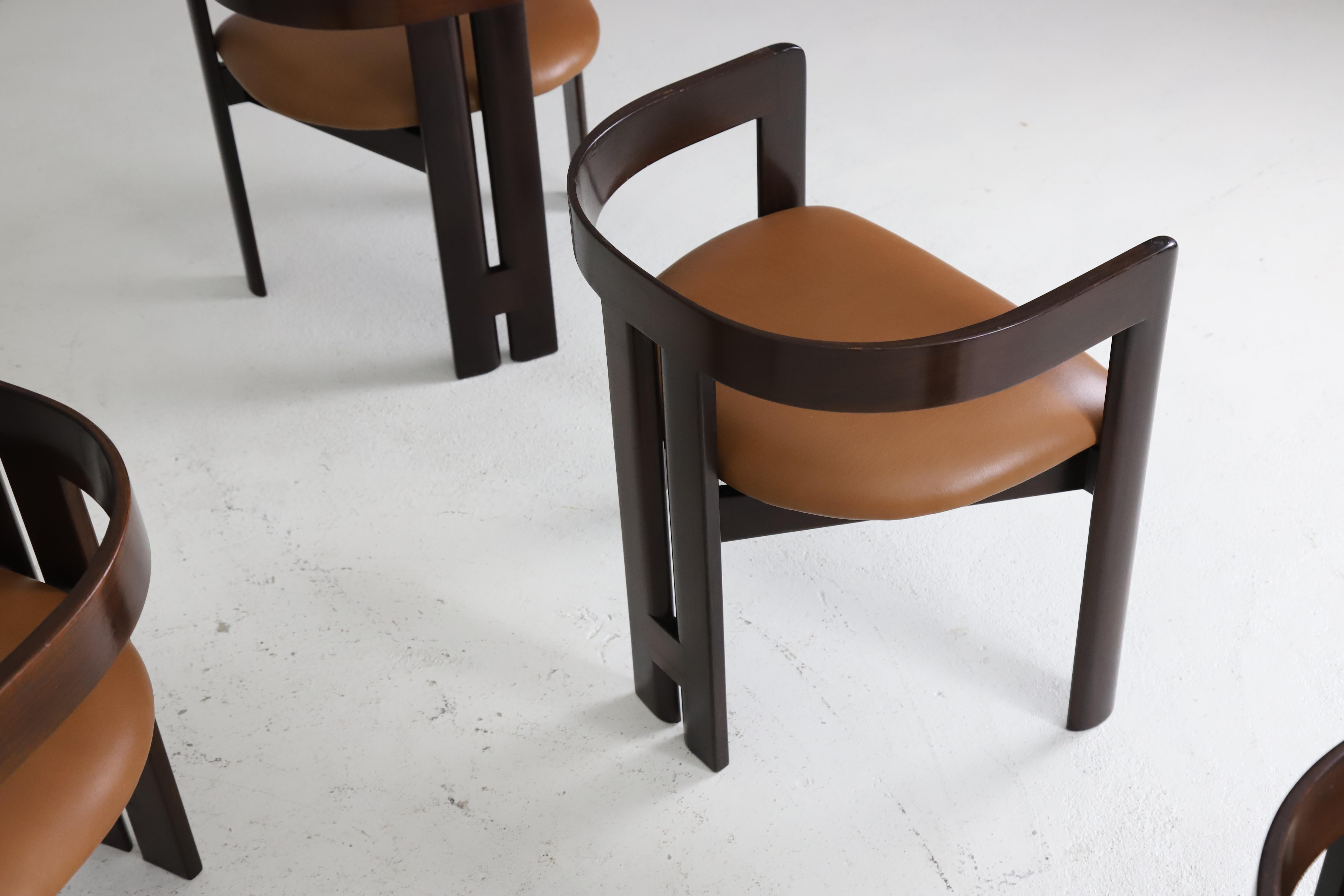 Set of 8 'Pigreco' dining chairs by Tobia Scarpa for Gavina, Italy 1960s For Sale 1