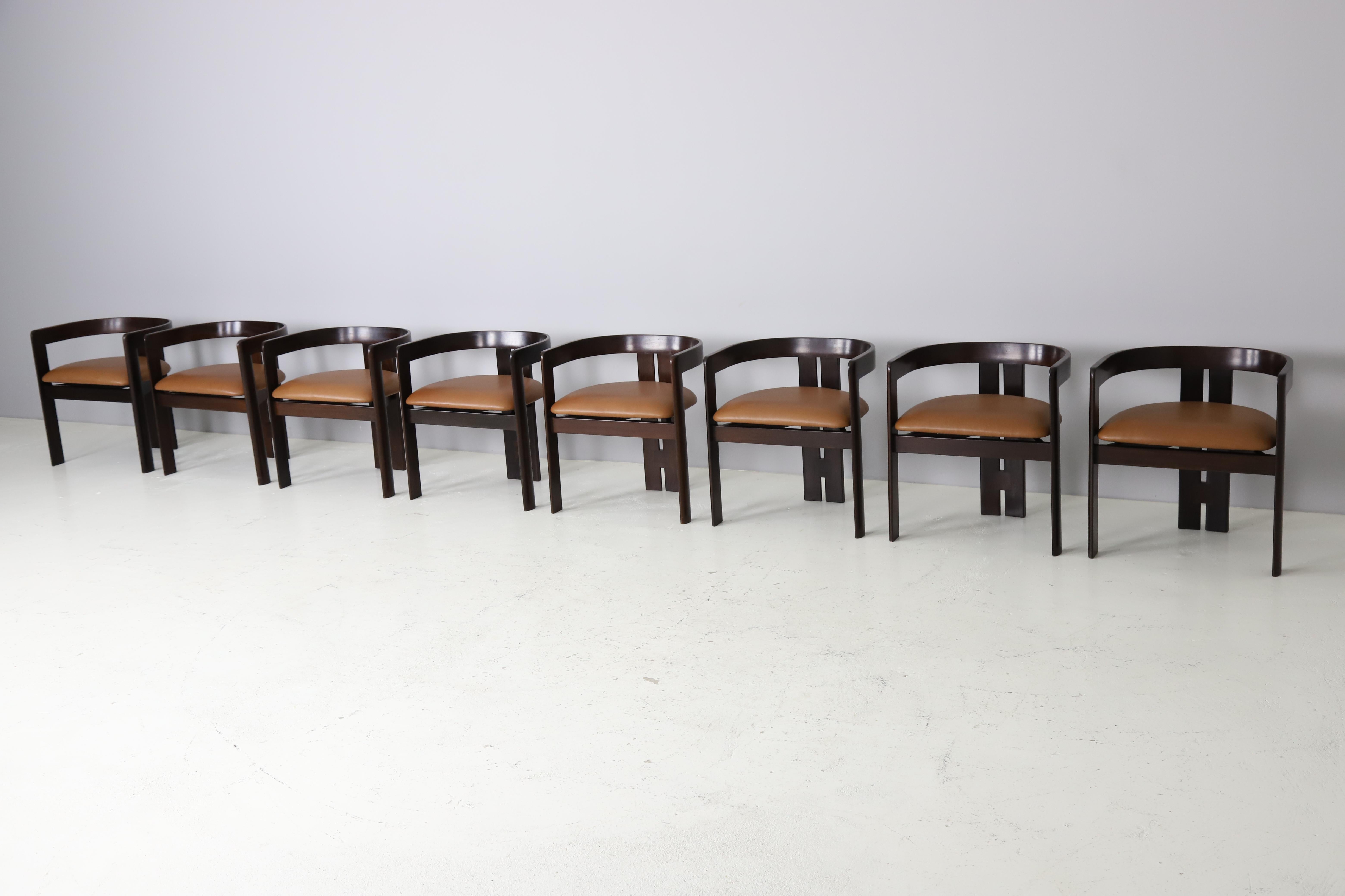 Set of 8 'Pigreco' dining chairs by Tobia Scarpa for Gavina, Italy 1960s In Good Condition For Sale In SITTARD, LI