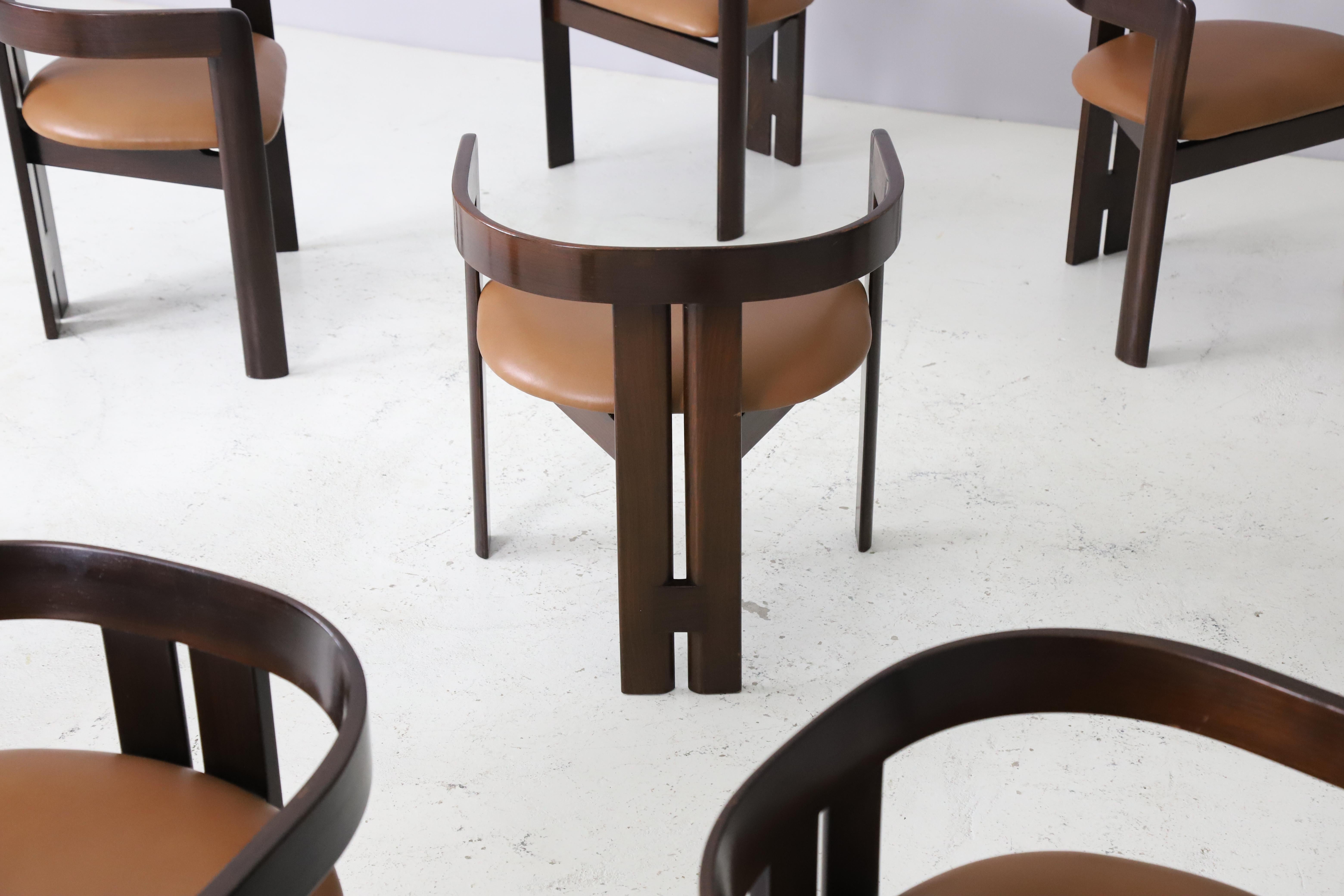 Mid-20th Century Set of 8 'Pigreco' dining chairs by Tobia Scarpa for Gavina, Italy 1960s For Sale