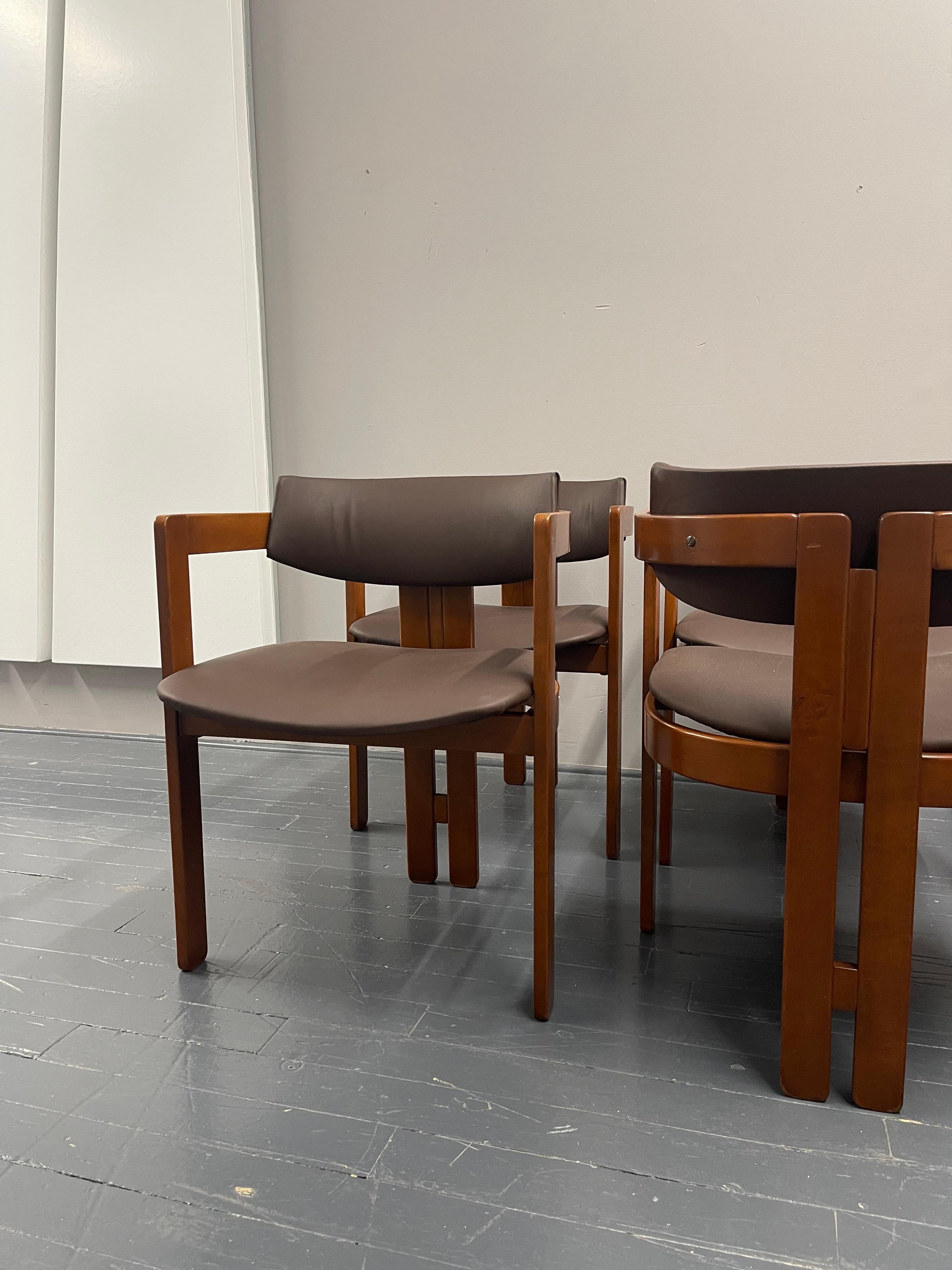 20th Century Set of 8 Pigreco Dining Chairs Design Tobia Scarpa for Gavina, 1970s