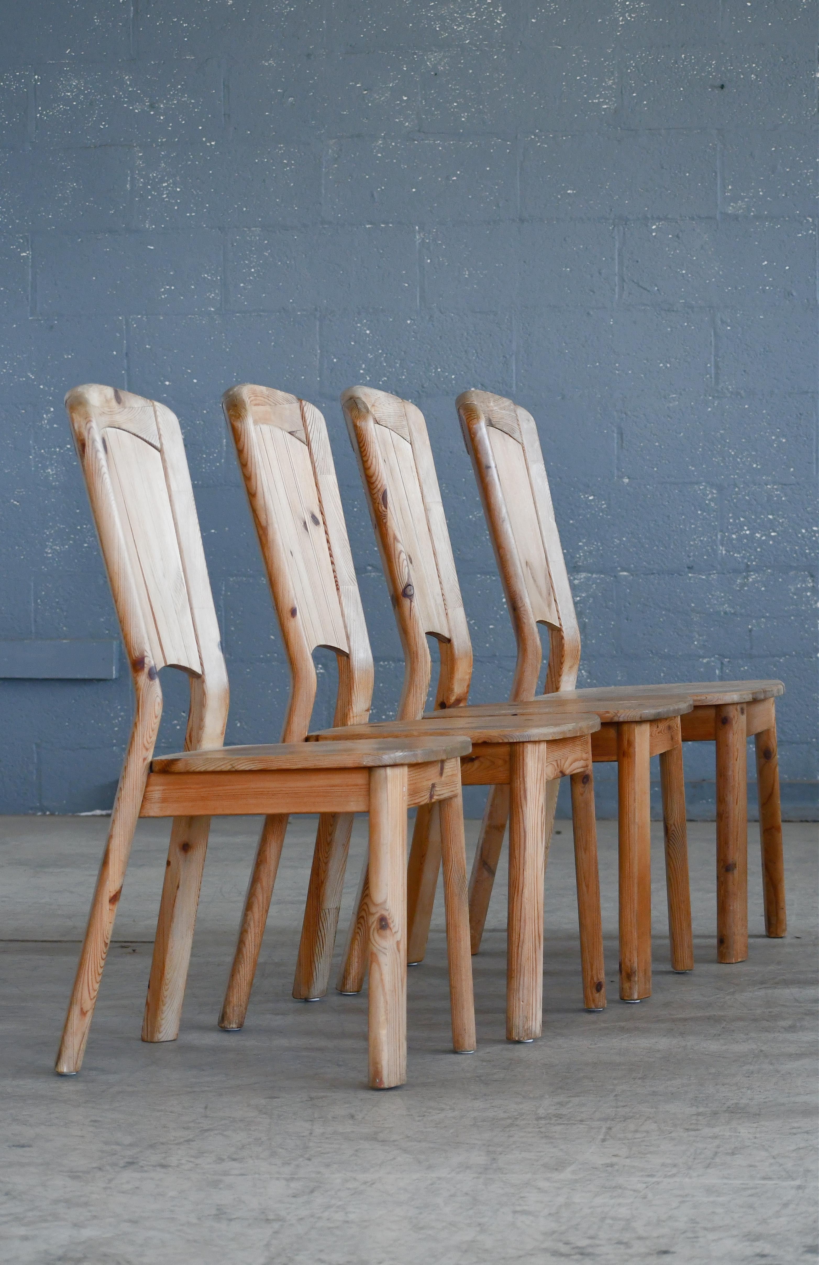 Danish Set of 8 Pine Dining Chairs in the Style of Axel Einar-Hjorth, Carl Malmsten