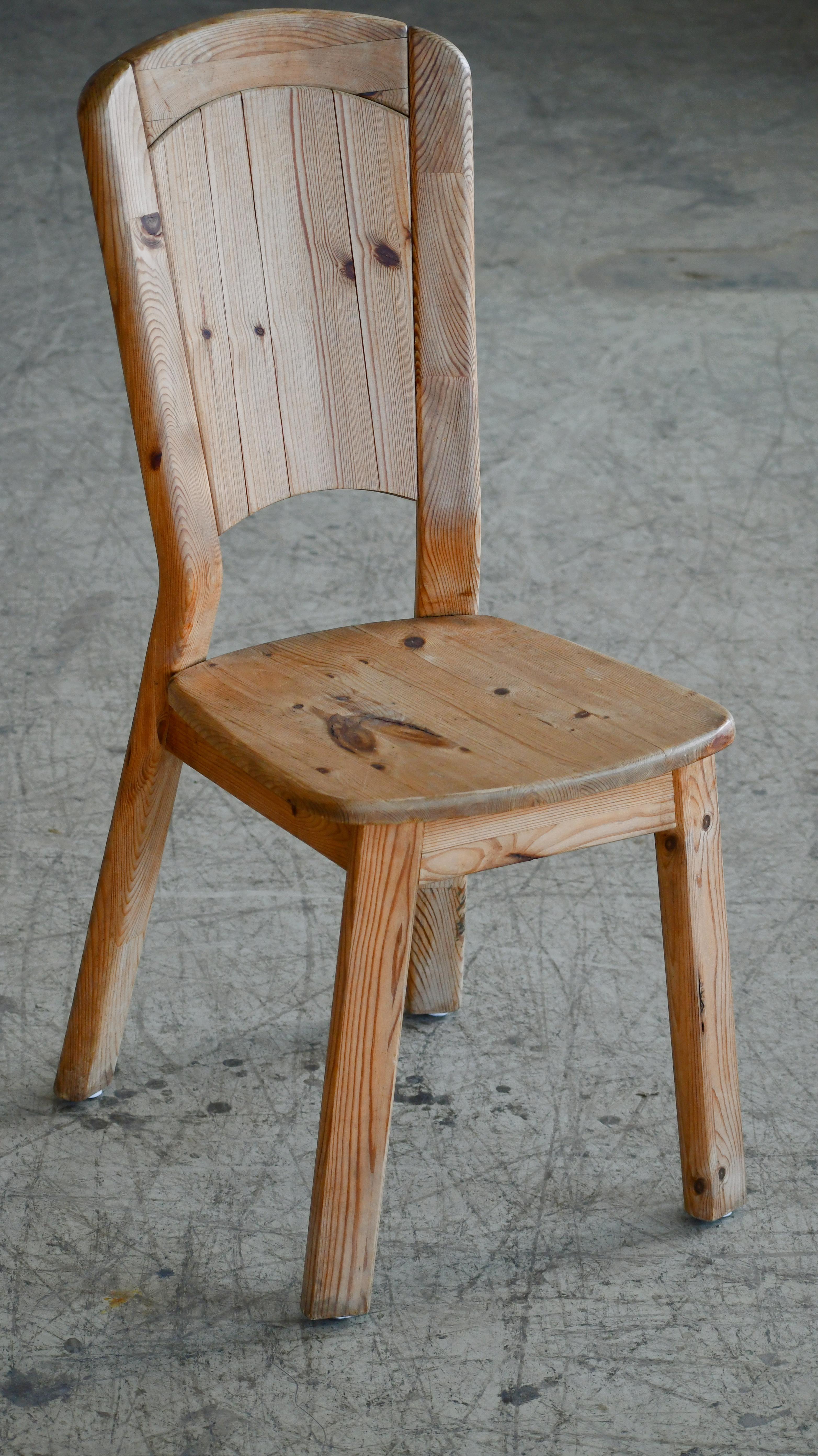 Wool Set of 8 Pine Dining Chairs in the Style of Axel Einar-Hjorth, Carl Malmsten