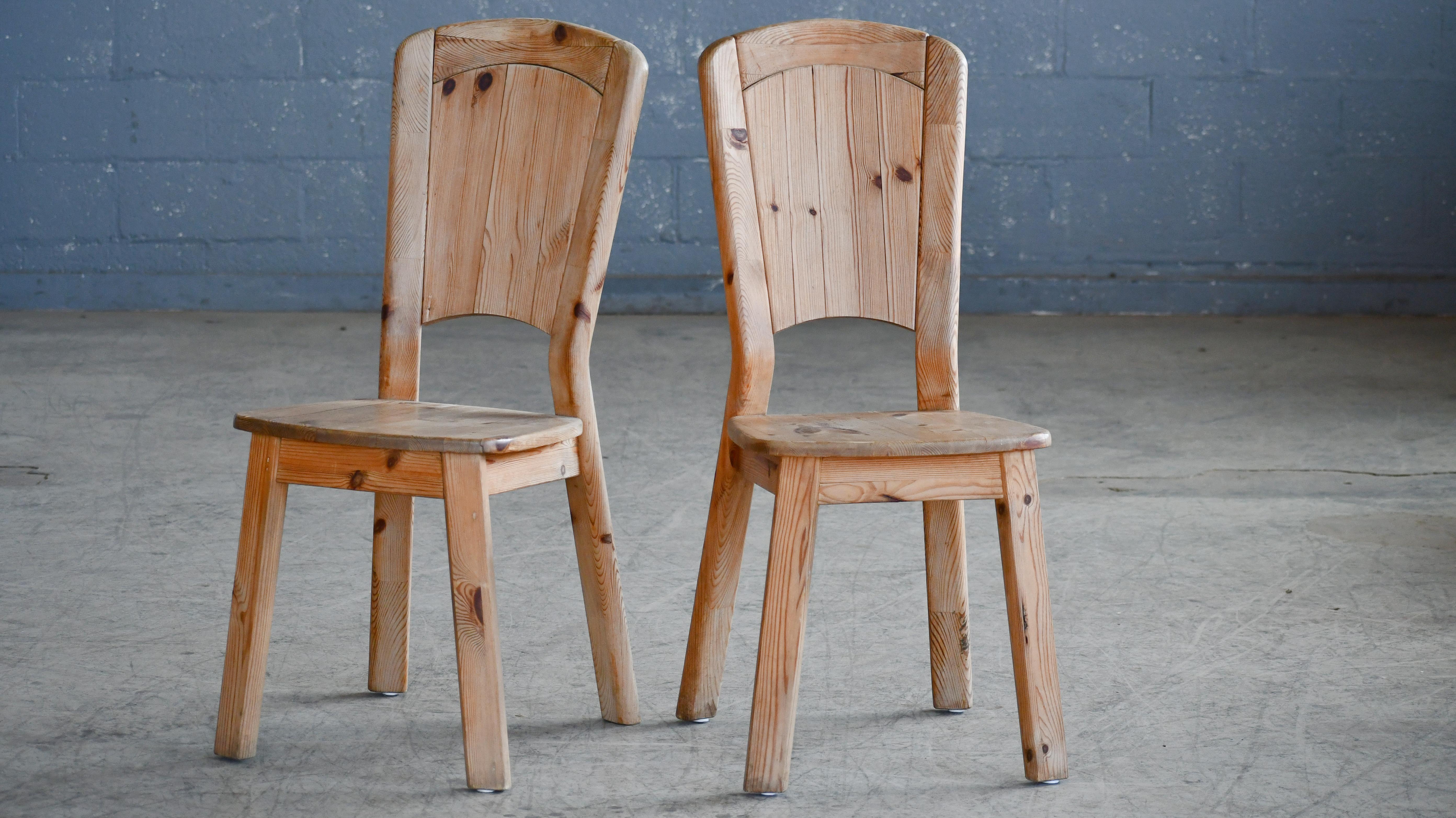 Set of 8 Pine Dining Chairs in the Style of Axel Einar-Hjorth, Carl Malmsten 1