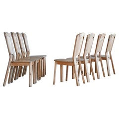 Set of 8 Pine Dining Chairs in the Style of Axel Einar-Hjorth, Carl Malmsten