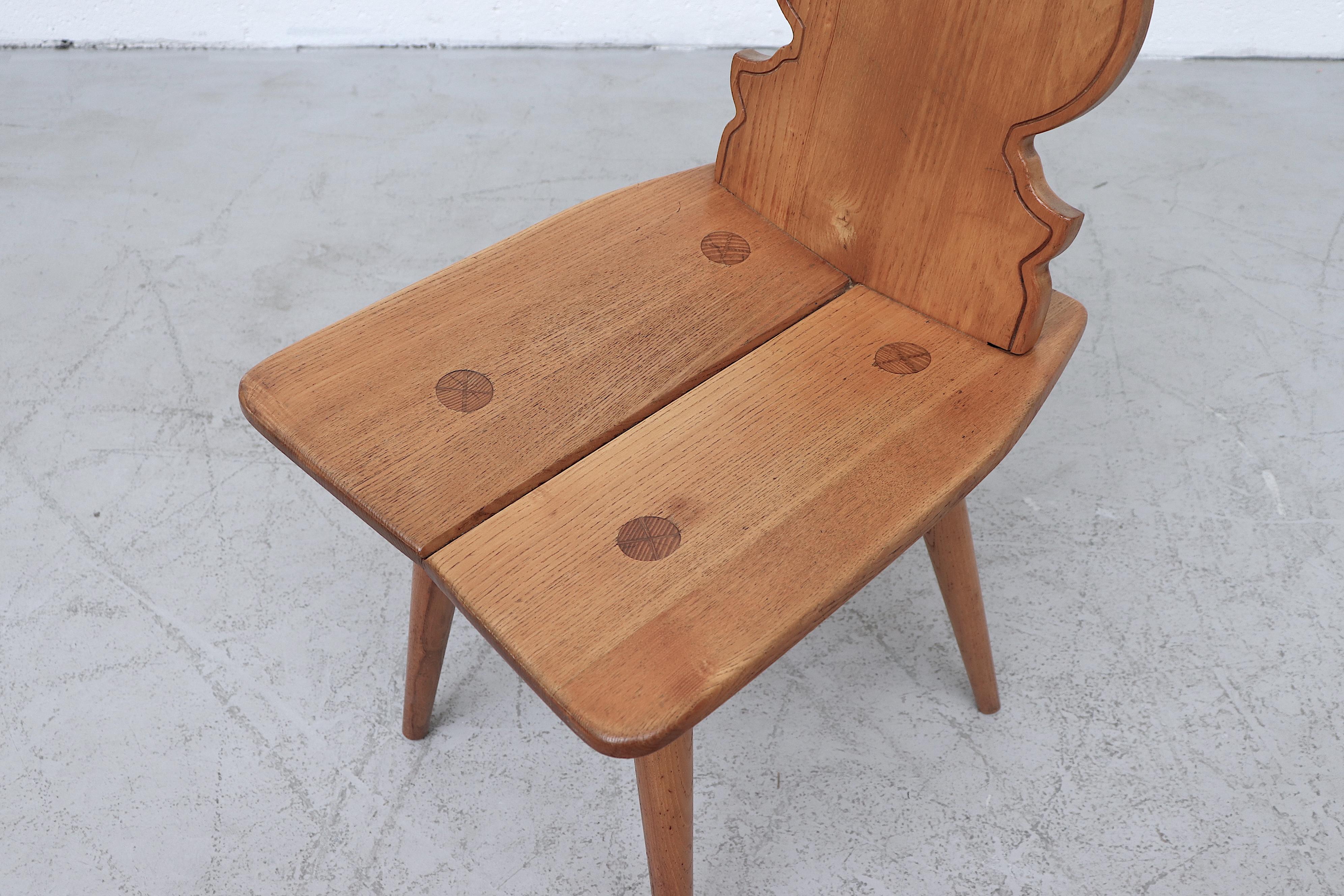 Set of 8 Pine Dining Chairs with Decorative Backrest 3